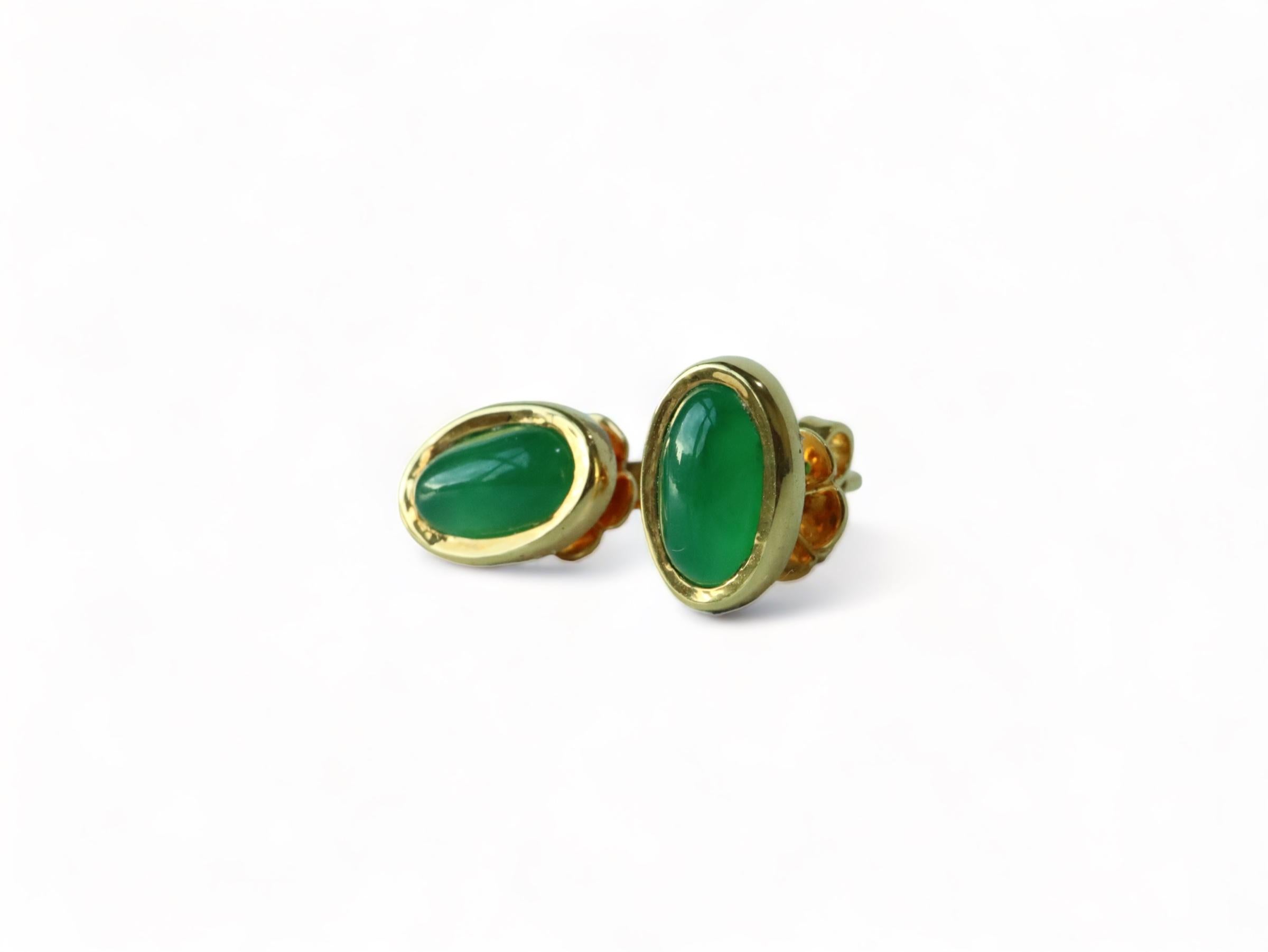 Grade A Burma Jadeite Jade Stud earring 3