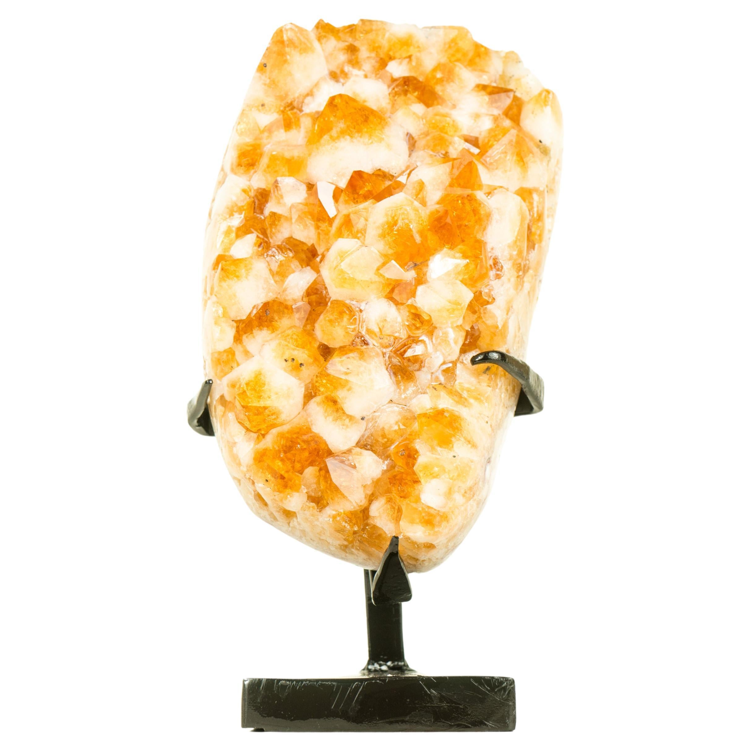 -Grade Golden Yellow Citrine Cluster with Flower Like Formation 