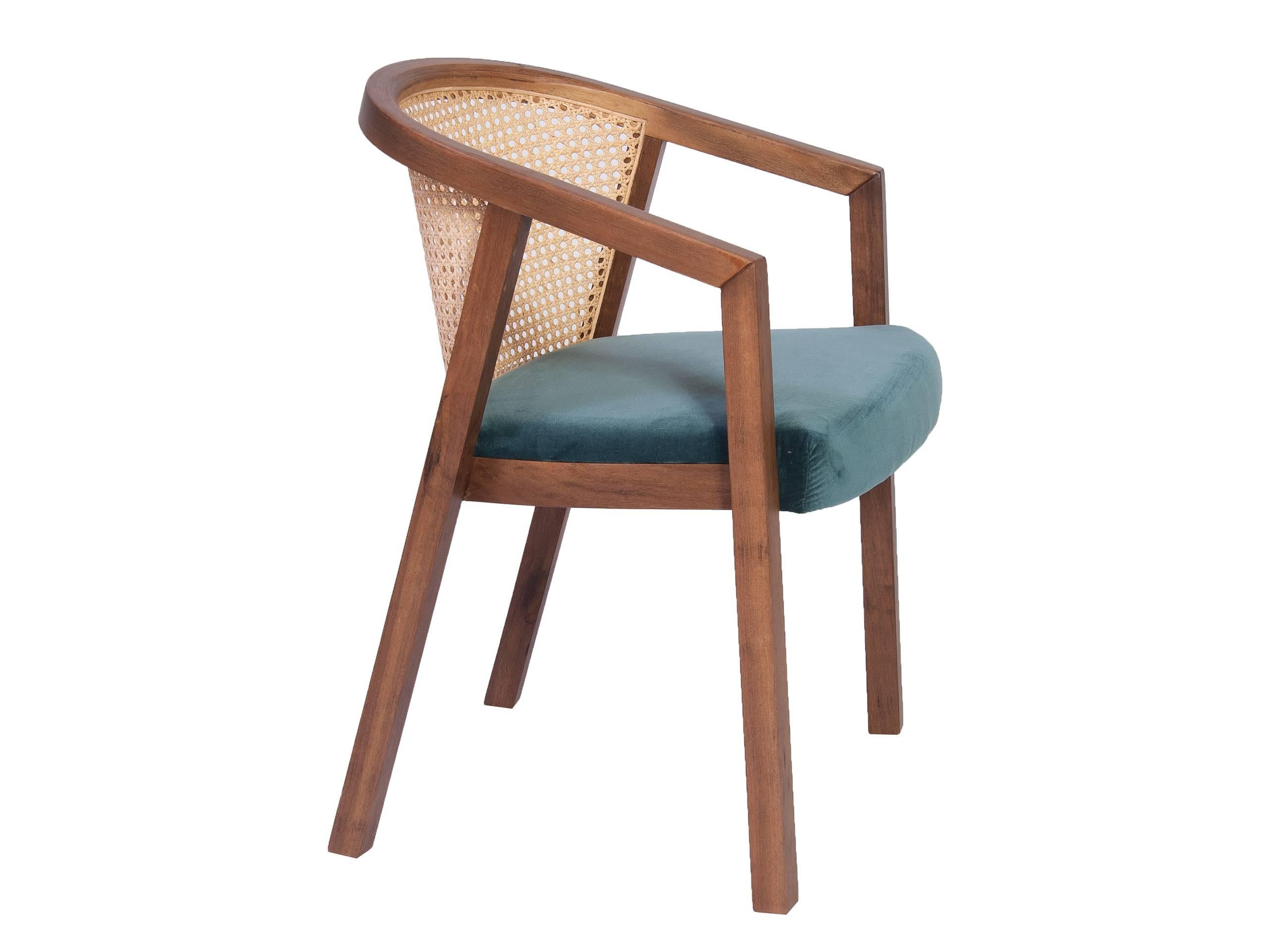 Gradeada Silla Brasileña Contemporánea de Madera y Paja by Lattoog Siglo XXI y contemporáneo