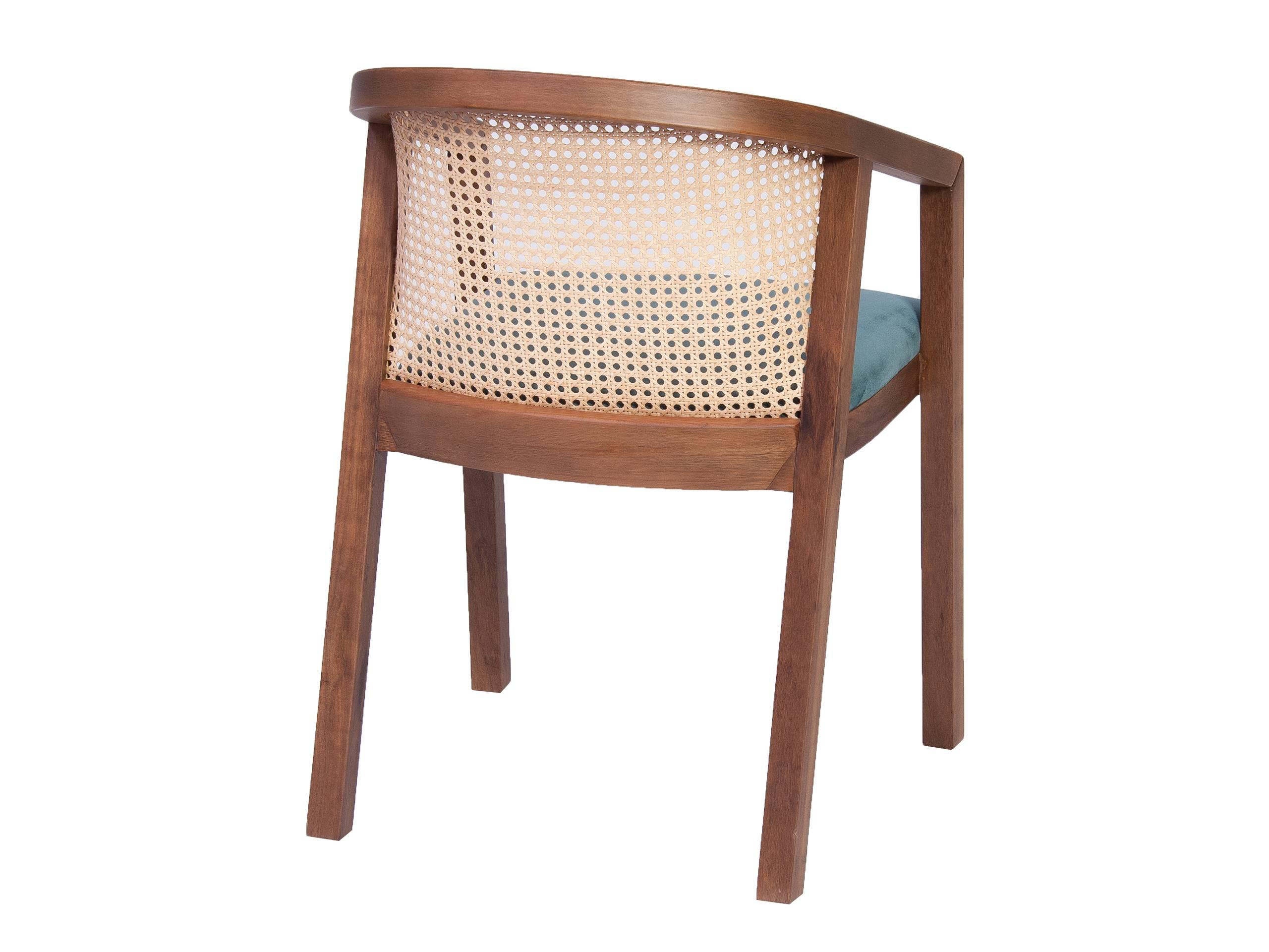 Gradeada Silla Brasileña Contemporánea de Madera y Paja by Lattoog Tela