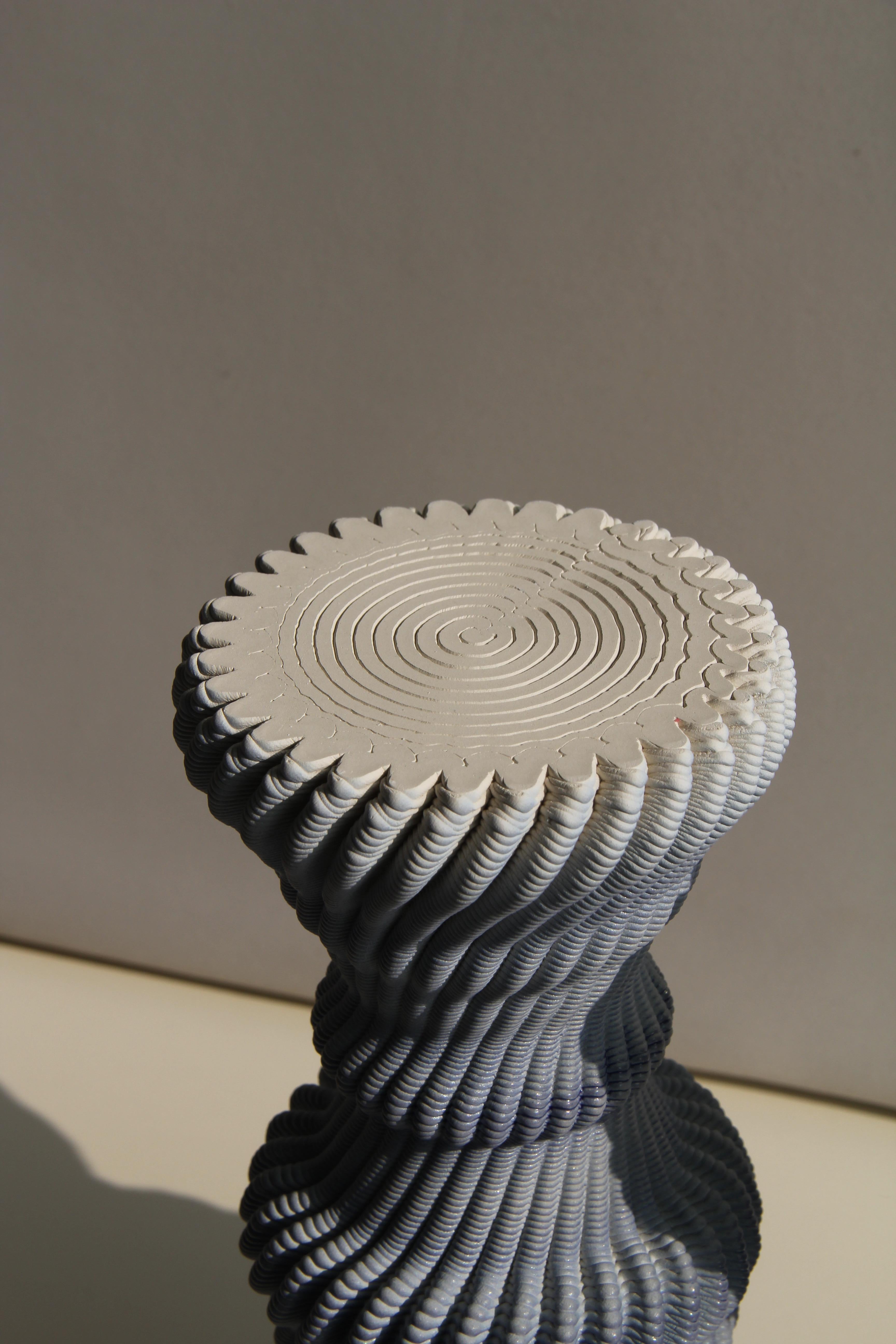 Gradient Blue 3D Printed Ceramic Tecla Vase Italy Contemporary 21st Century For Sale 5