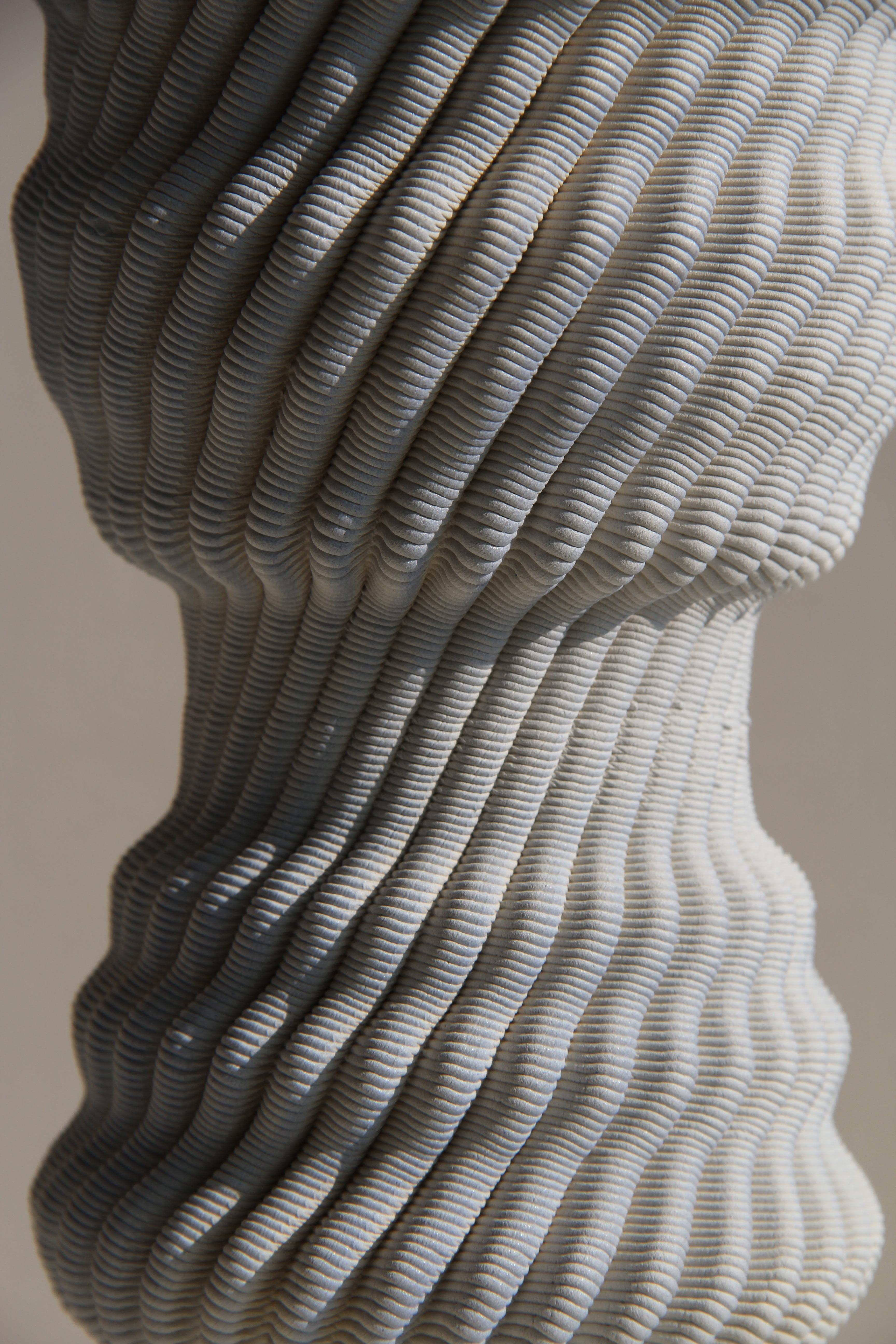 Gradient Blue 3D Printed Ceramic Tecla Vase Italy Contemporary 21st Century For Sale 3