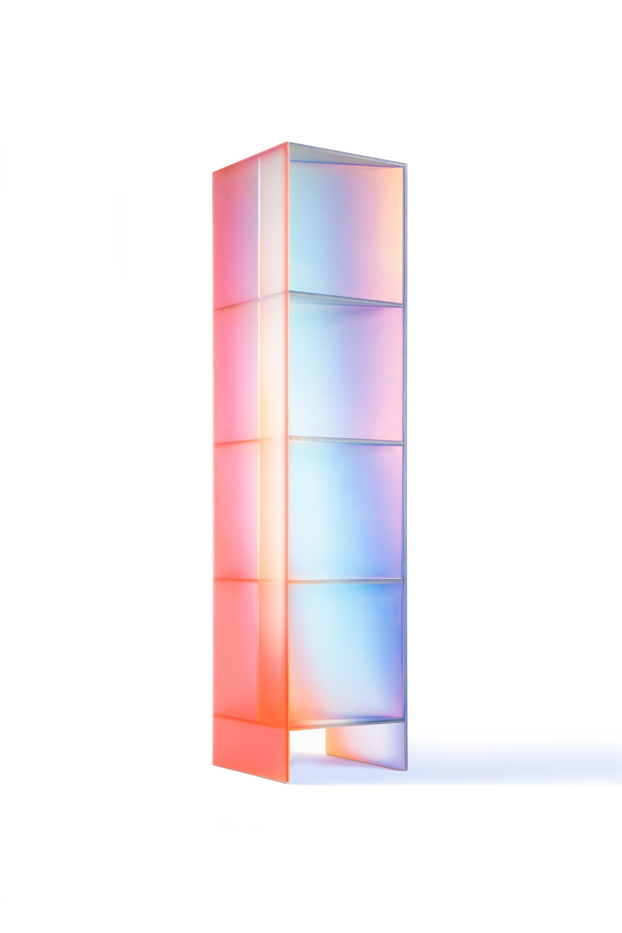 Chinese Gradient Color Glass Display Unit by Studio Buzao
