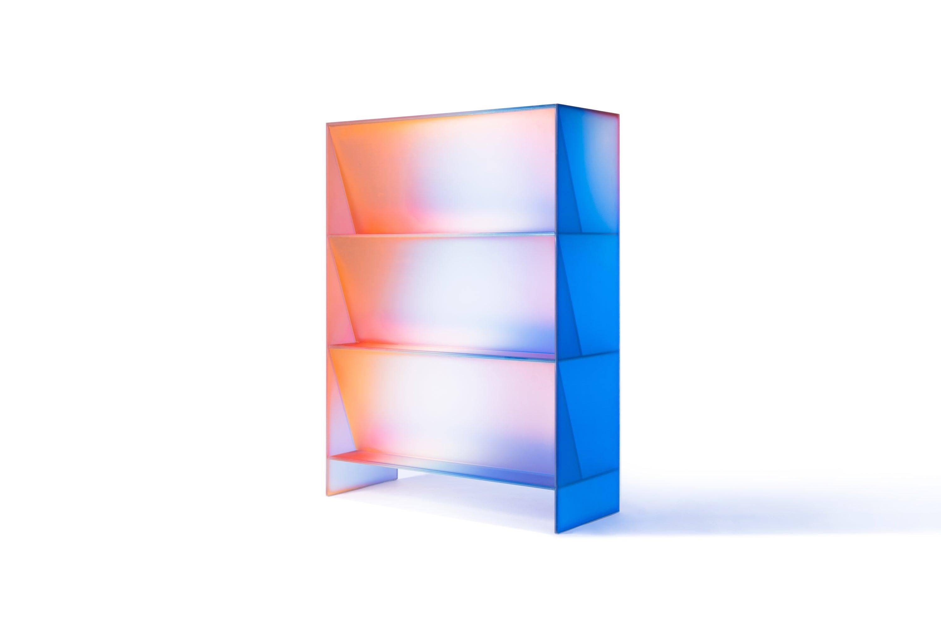 Gradient Color Glass High Display Case by Studio Buzao 5