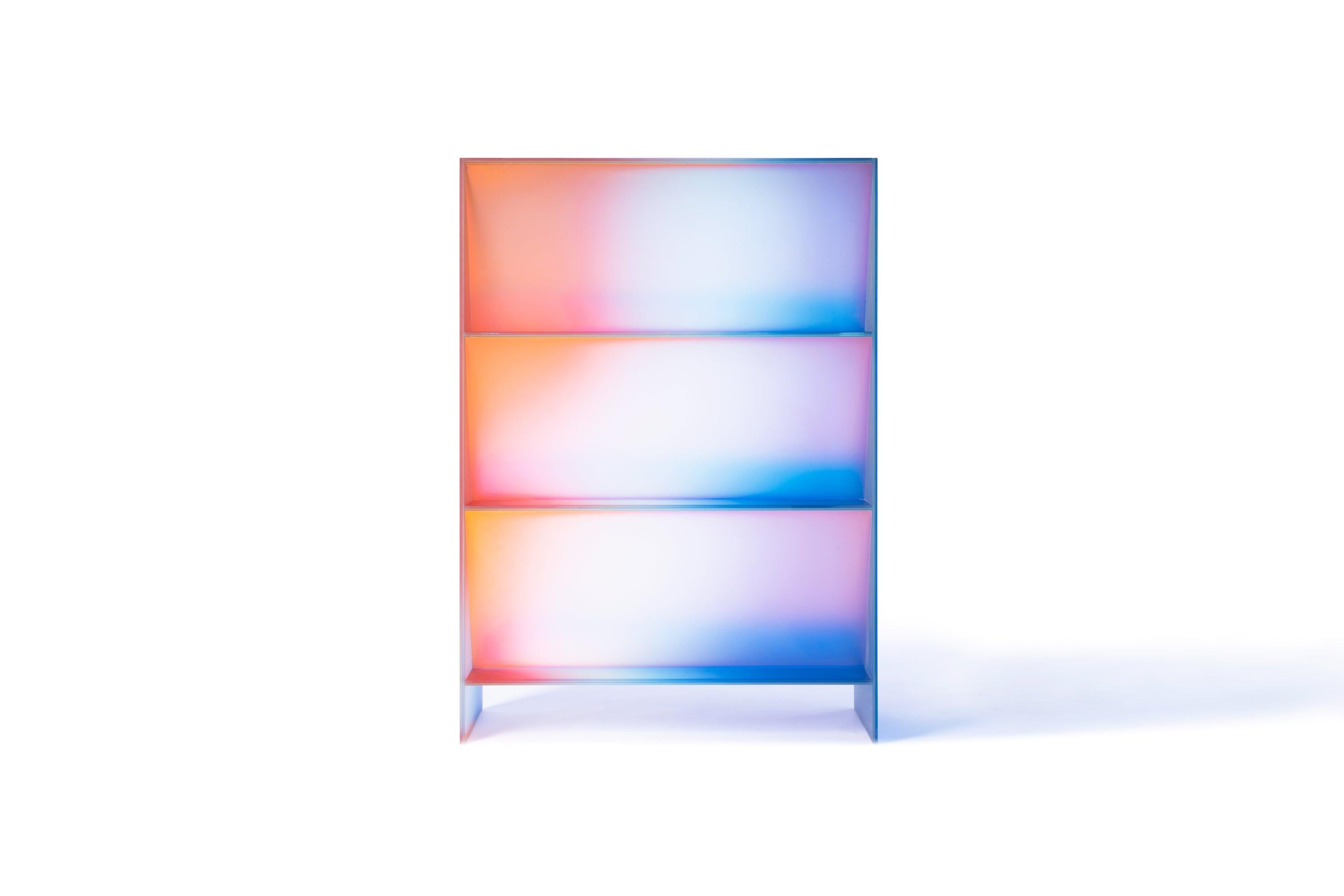 Gradient Color Glass High Display Case by Studio Buzao 6