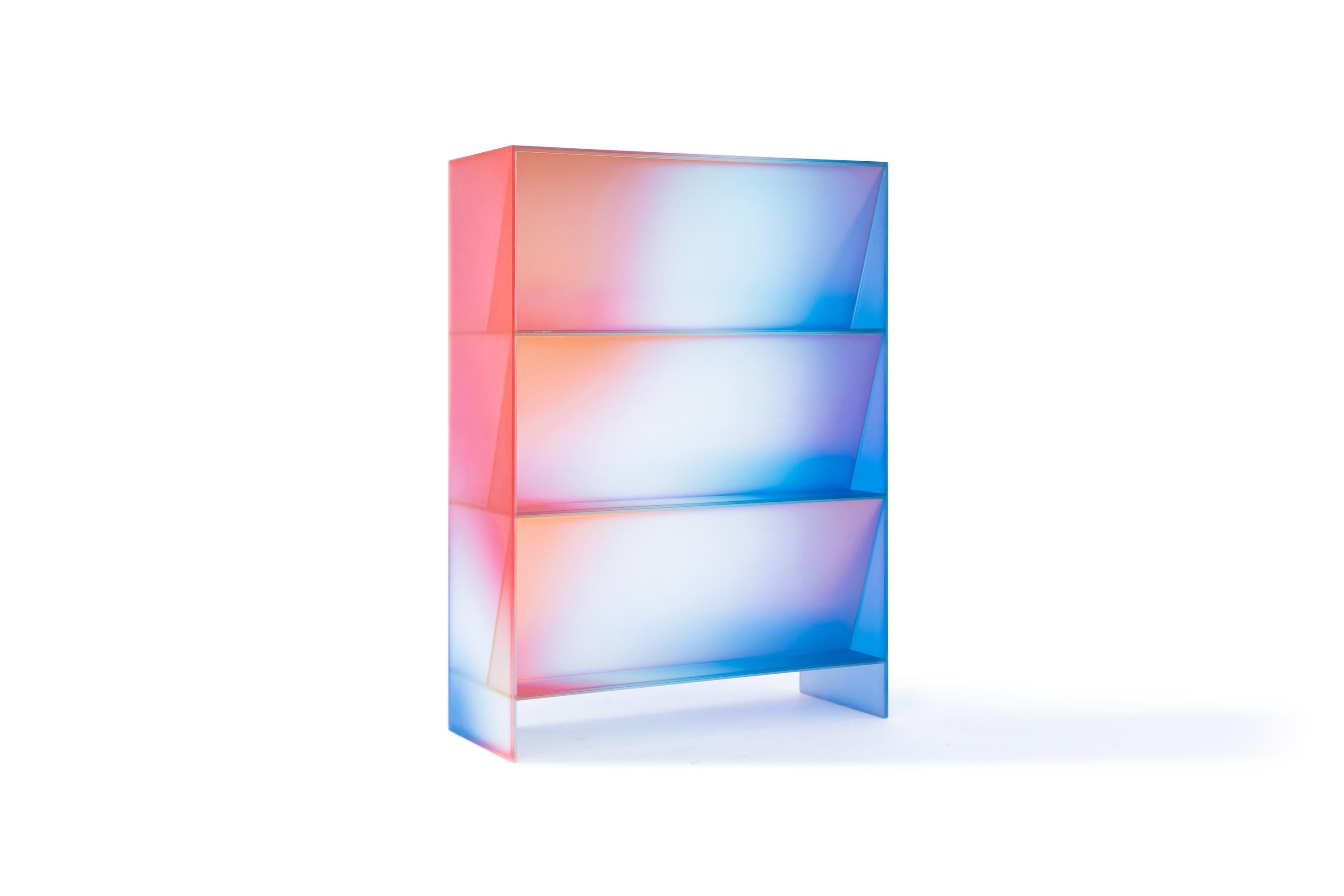 Gradient Color Glass High Display Case by Studio Buzao 7