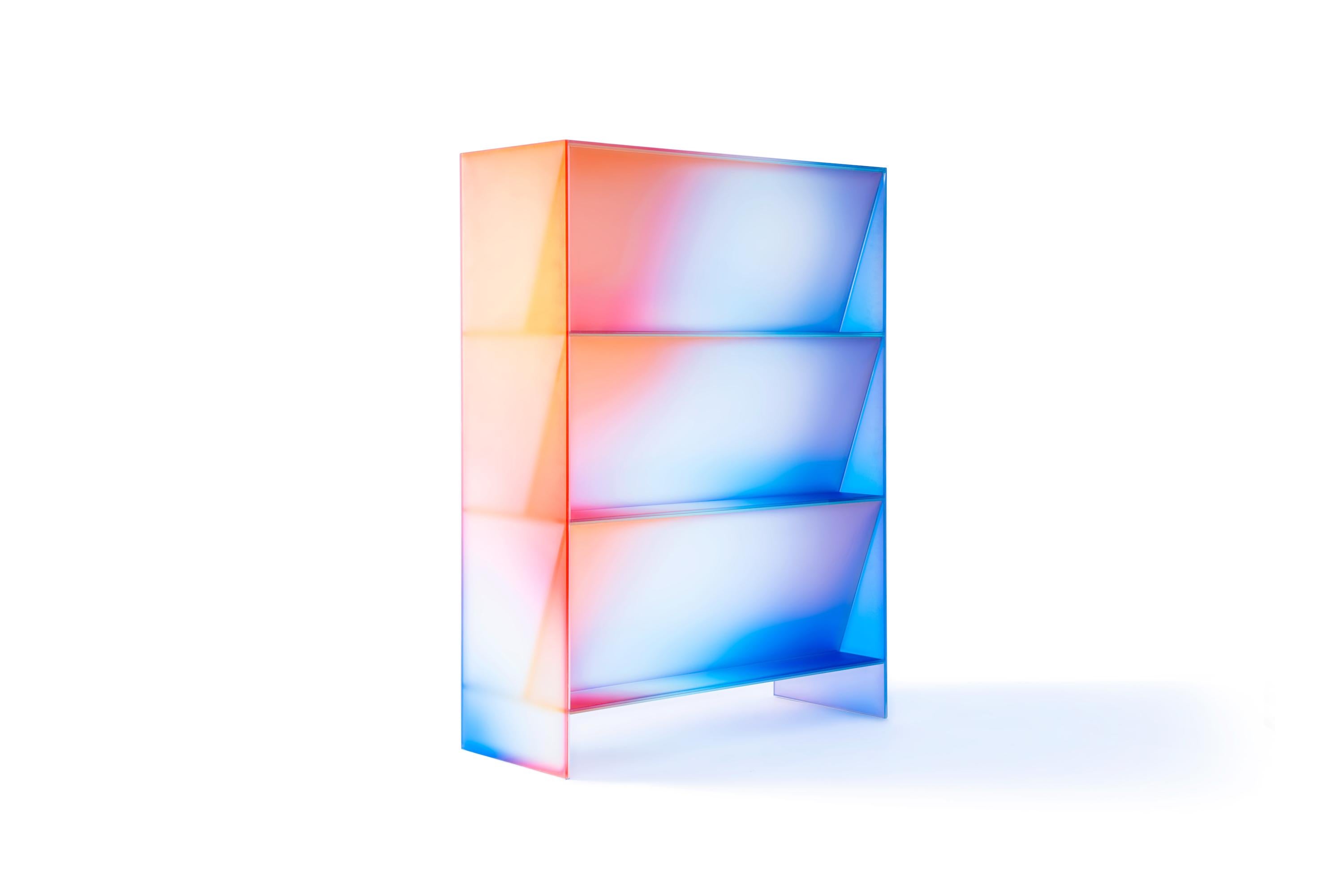 Gradient Color Glass High Display Case by Studio Buzao 8