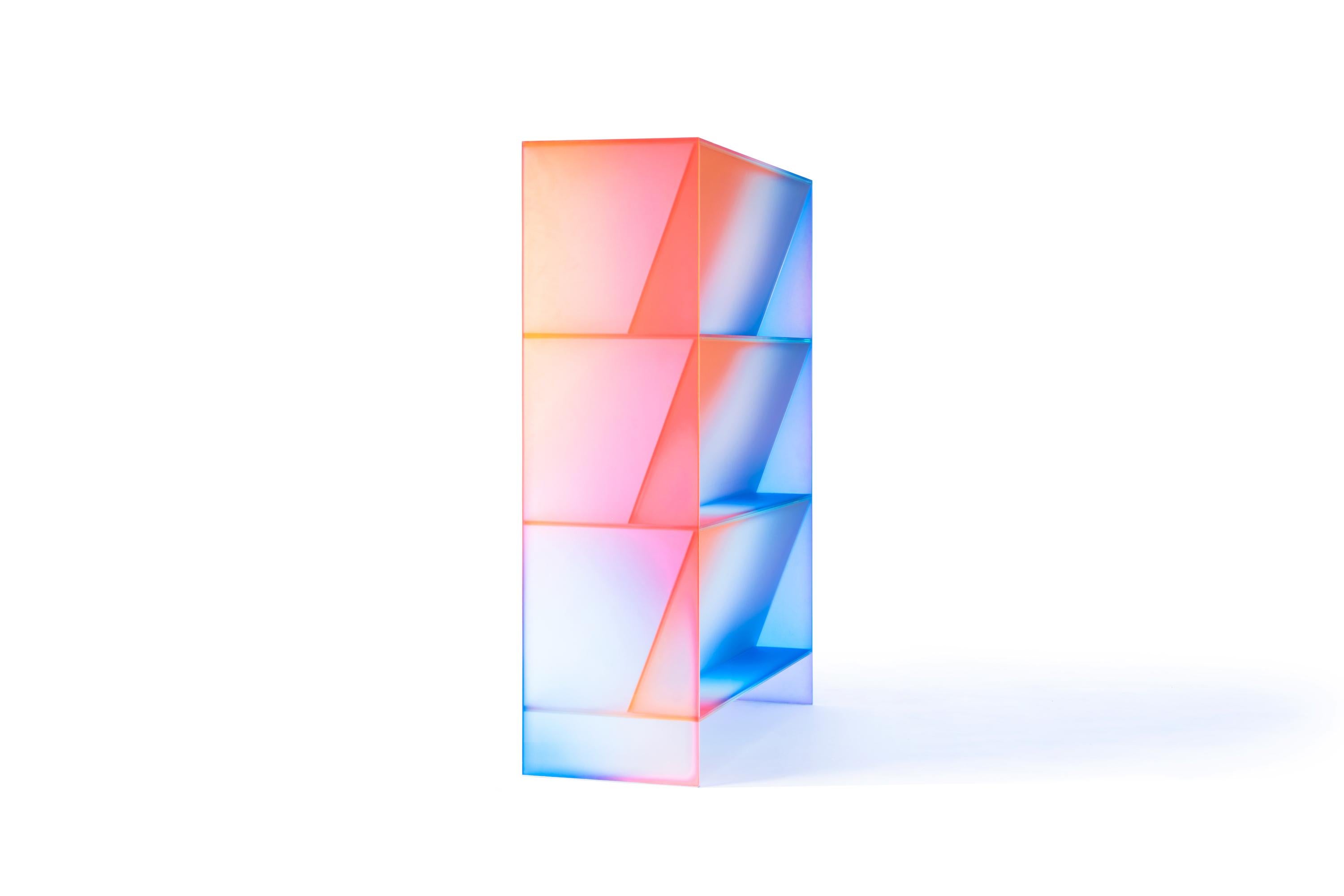 Gradient Color Glass High Display Case by Studio Buzao 9