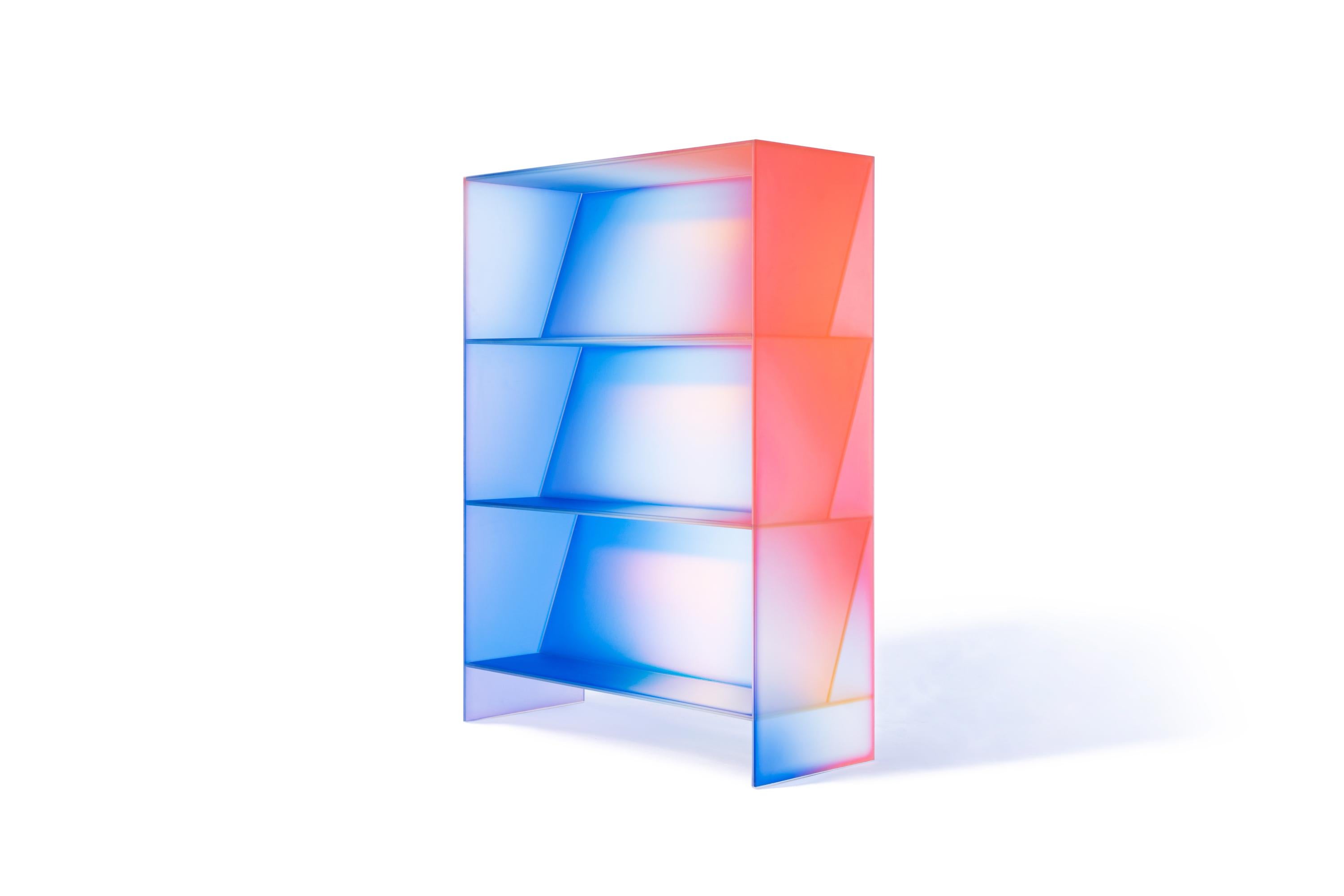 Gradient Color Glass High Display Case by Studio Buzao 12