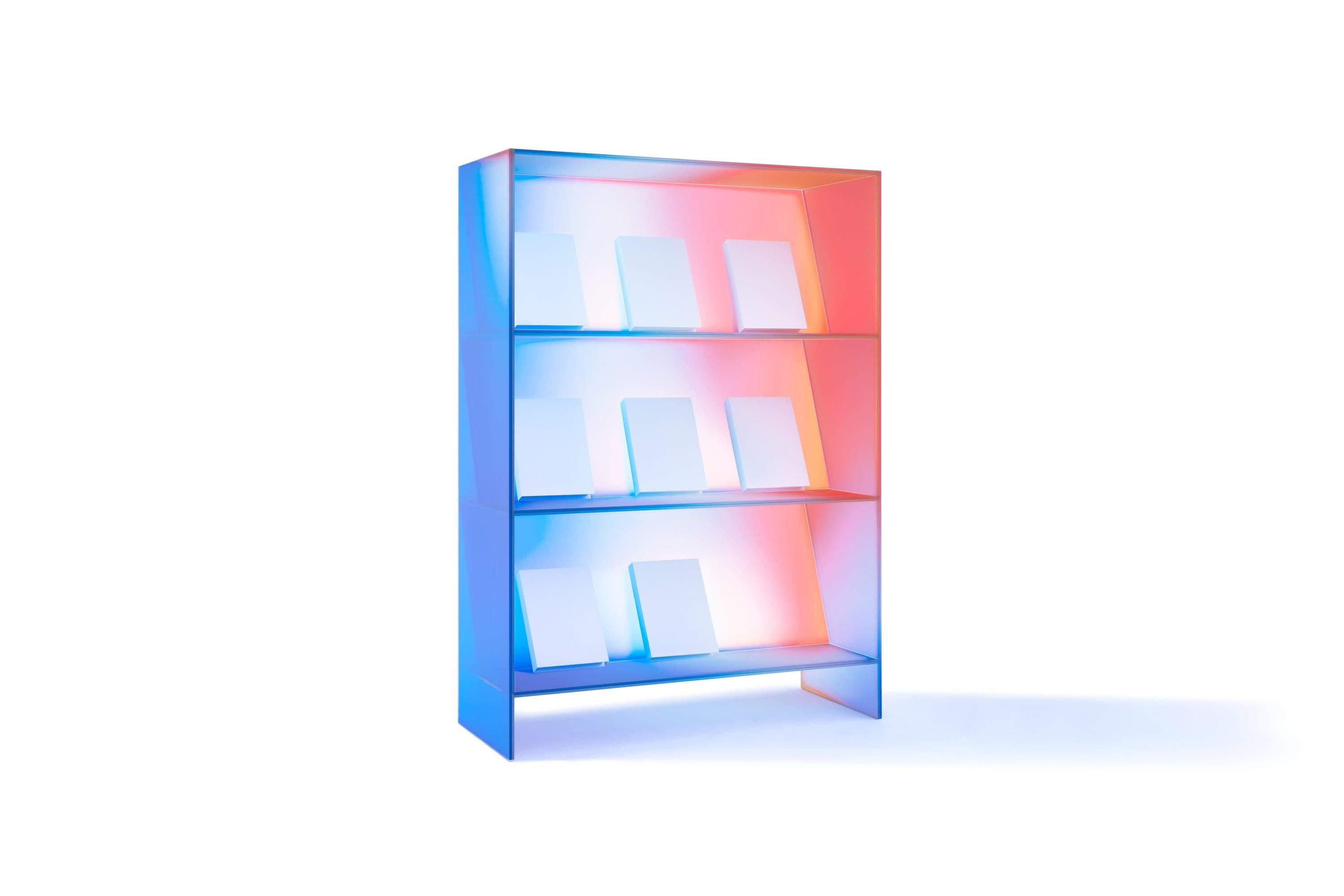 Gradient Color Glass High Display Case by Studio Buzao 14