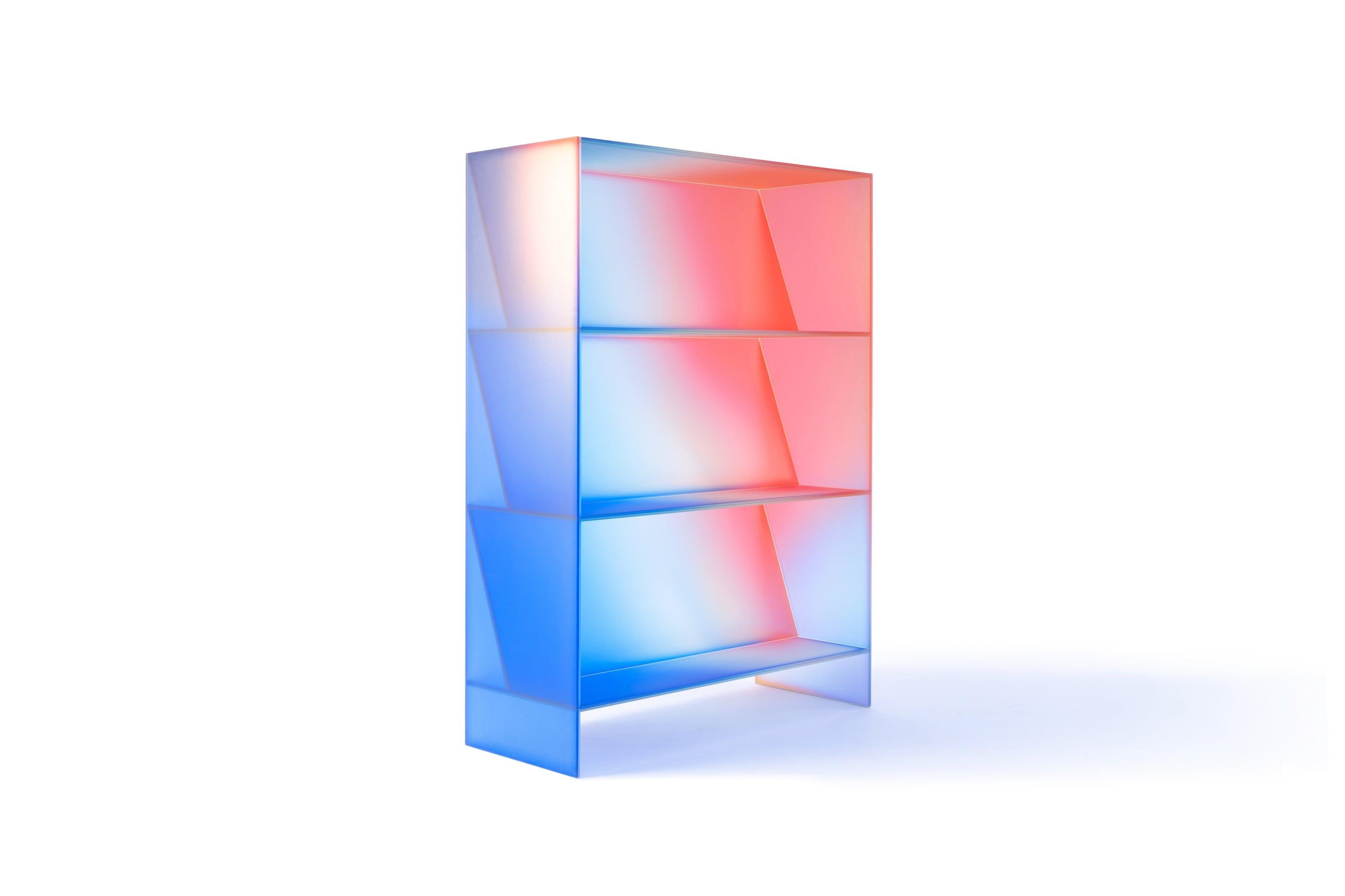Contemporary Gradient Color Glass High Display Case by Studio Buzao