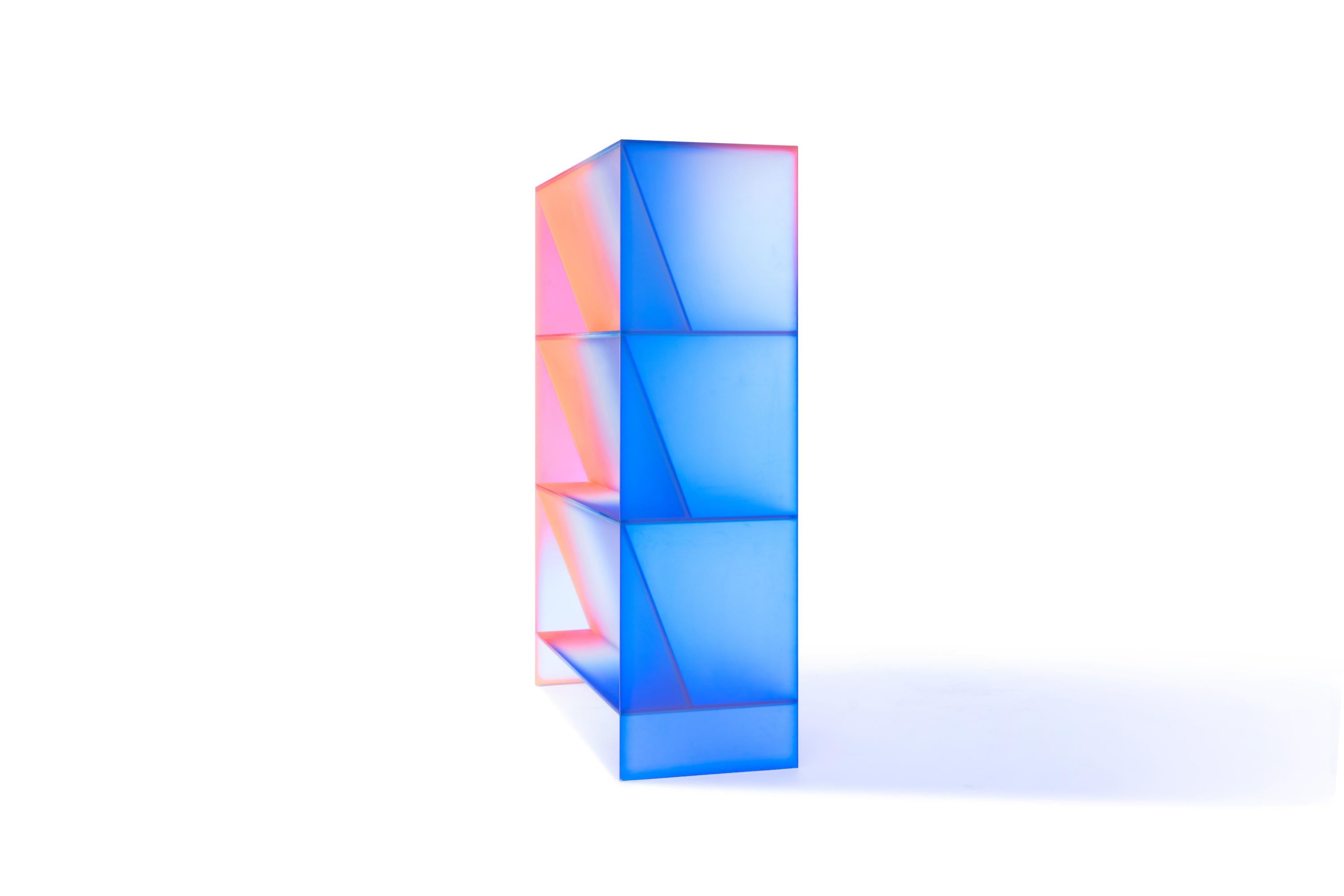 Gradient Color Glass High Display Case by Studio Buzao 3