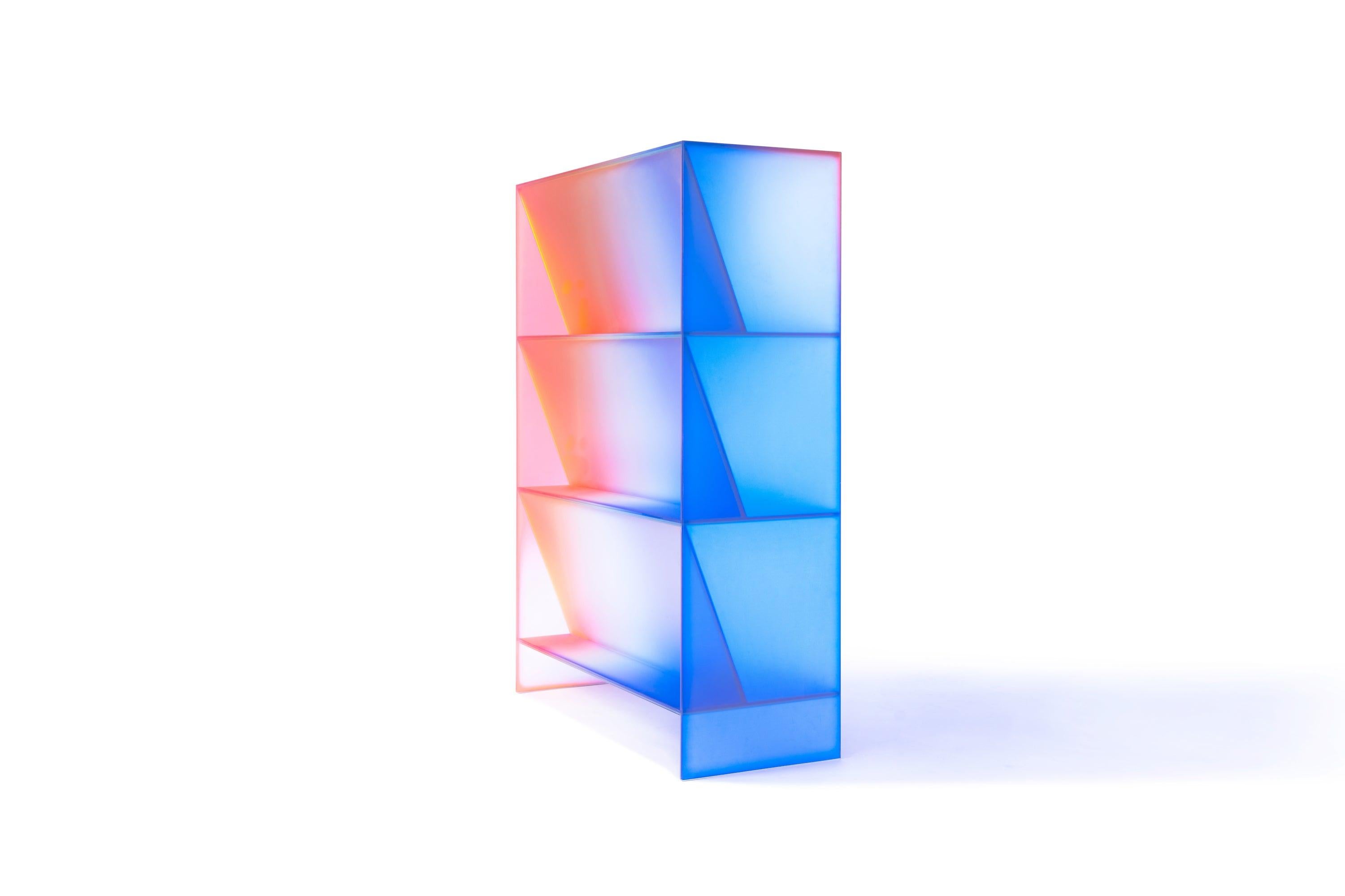 Gradient Color Glass High Display Case by Studio Buzao 4