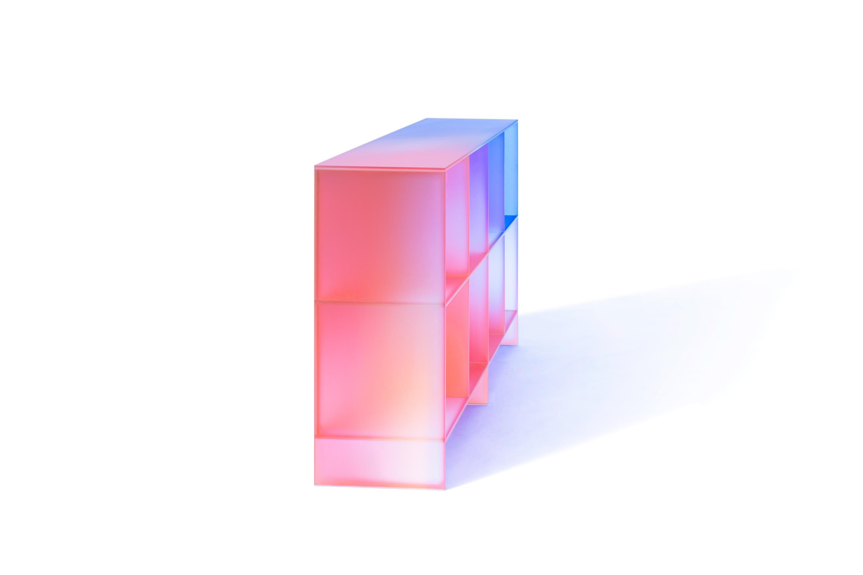 Gradient Color Glass Low Display Case by Studio Buzao 7