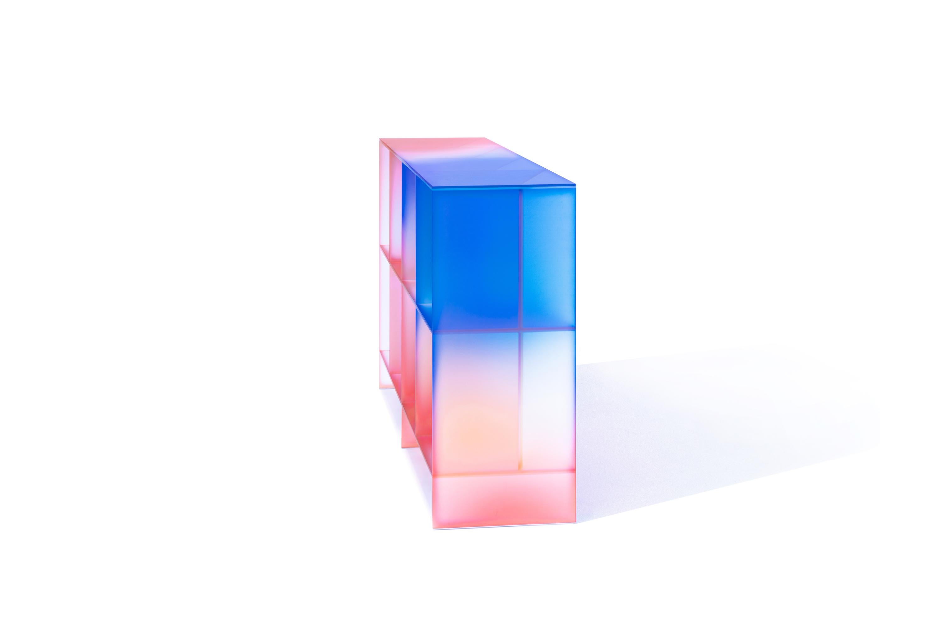 Gradient Color Glass Low Display Case by Studio Buzao In New Condition In Beverly Hills, CA