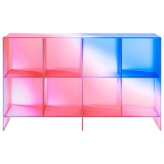 Gradient Color Glass Low Display Case by Studio Buzao