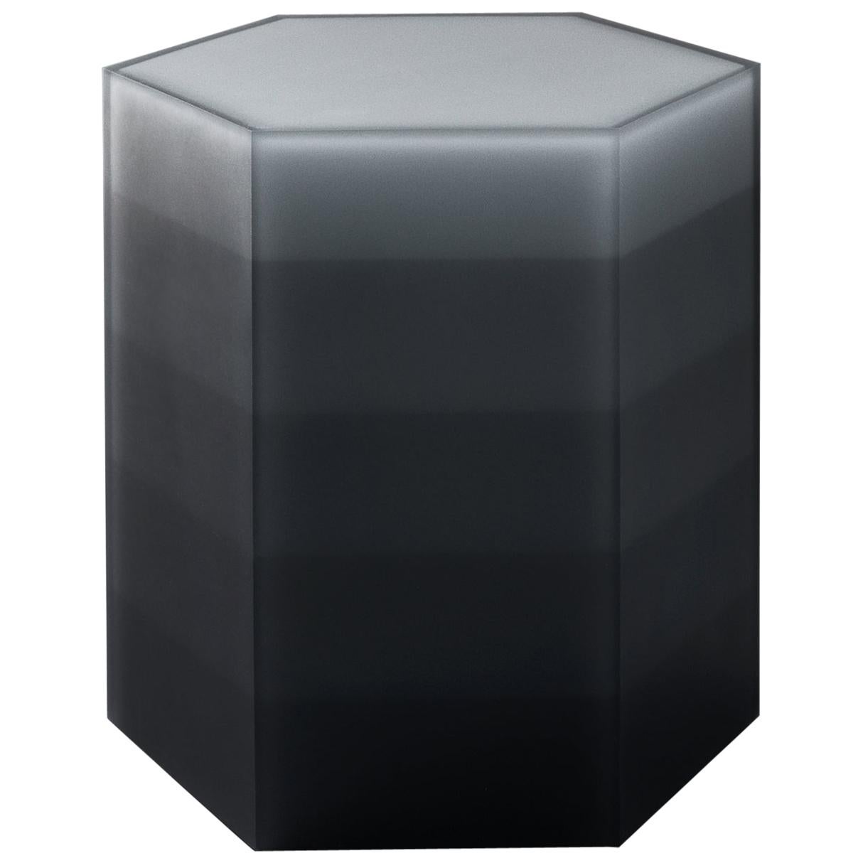 Gradient Hex Box Resin Side Table/Stool Gray by Facture, REP by Tuleste Factory For Sale