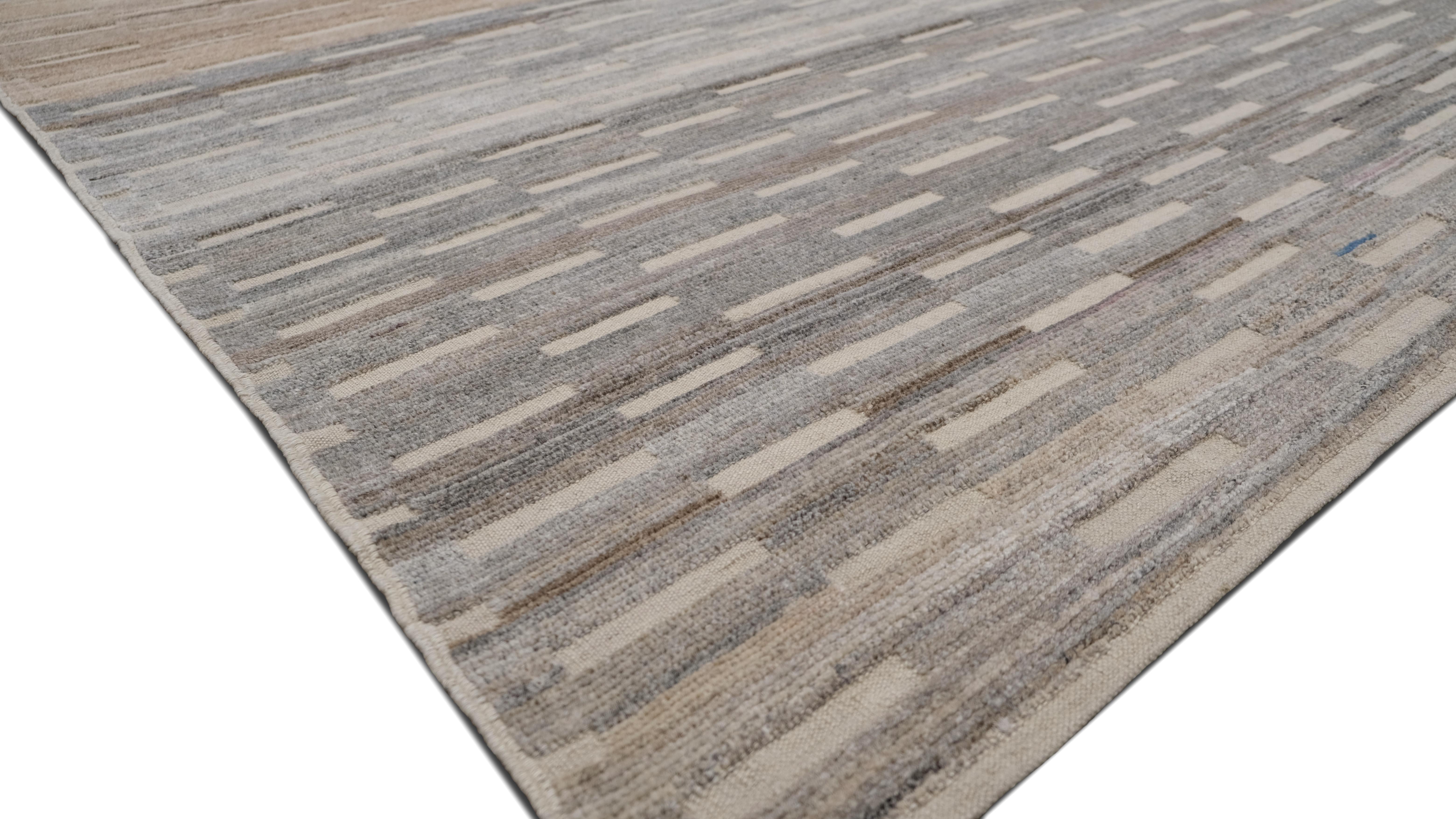 Gradient Neutraler Erdfarbener Wollteppich 9'3''x12' (Afghanisch) im Angebot