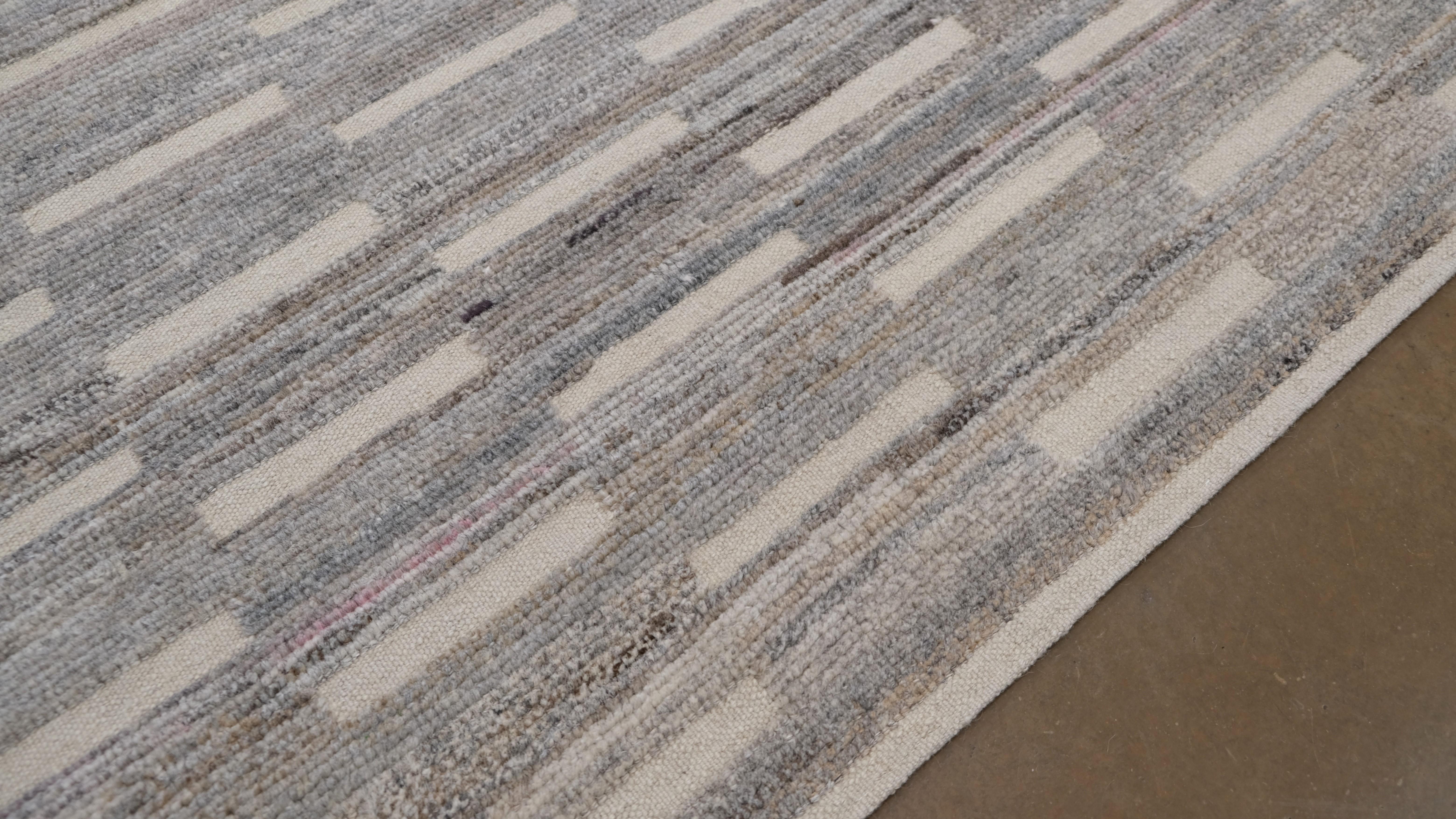 Gradient Neutraler Erdfarbener Wollteppich 9'3''x12' (Wolle) im Angebot