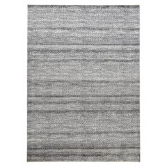 Gradient Texture with Subtle Organic Pattern Grey Charcoal Wool Rug 8'9''x12'1''