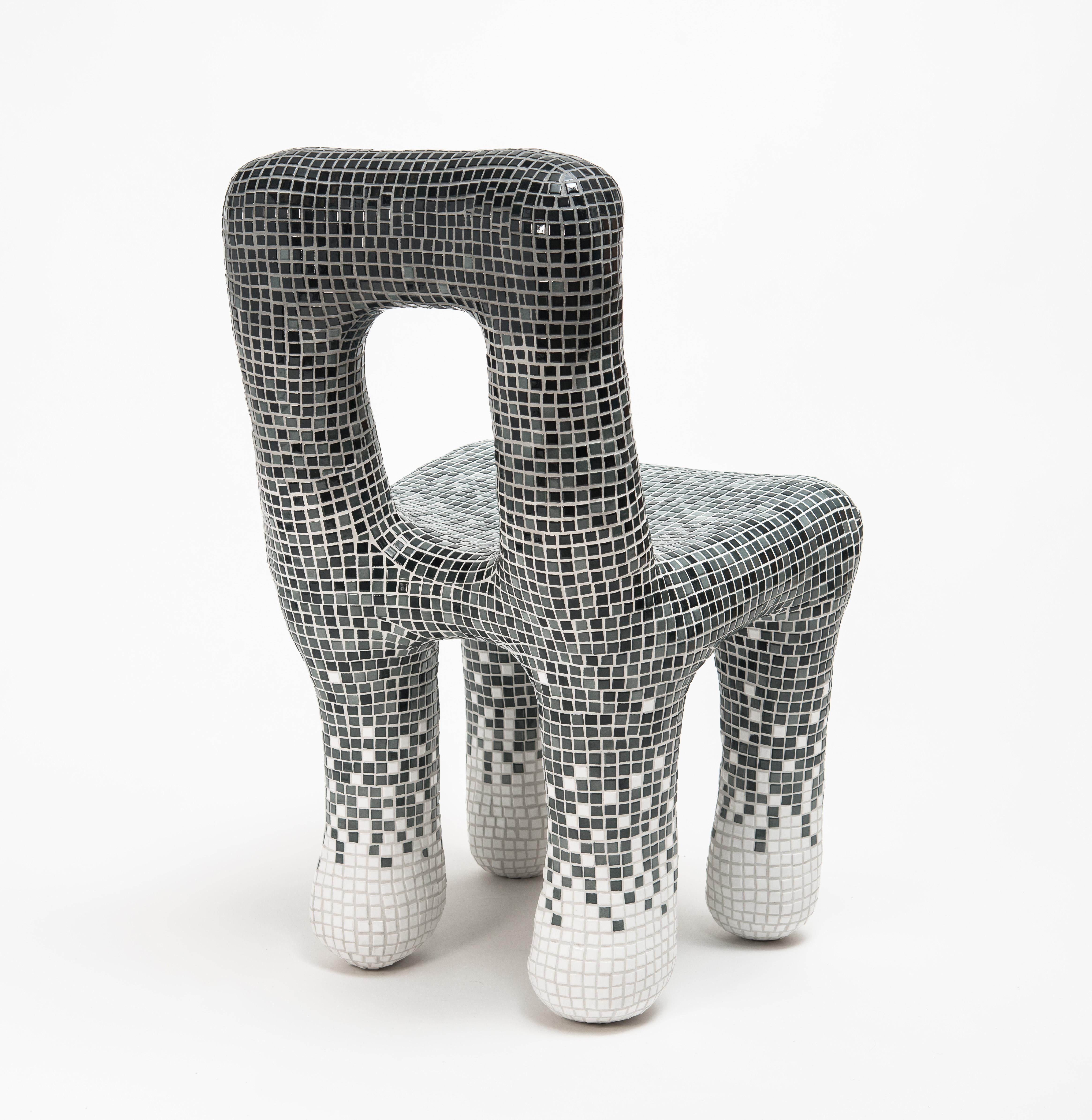 Modern Gradient Tiles Chair by Philipp Aduatz