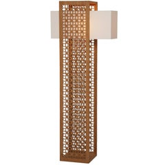 Gradil Brazilian Contemporary Wood Floor Lamp by Lattoog