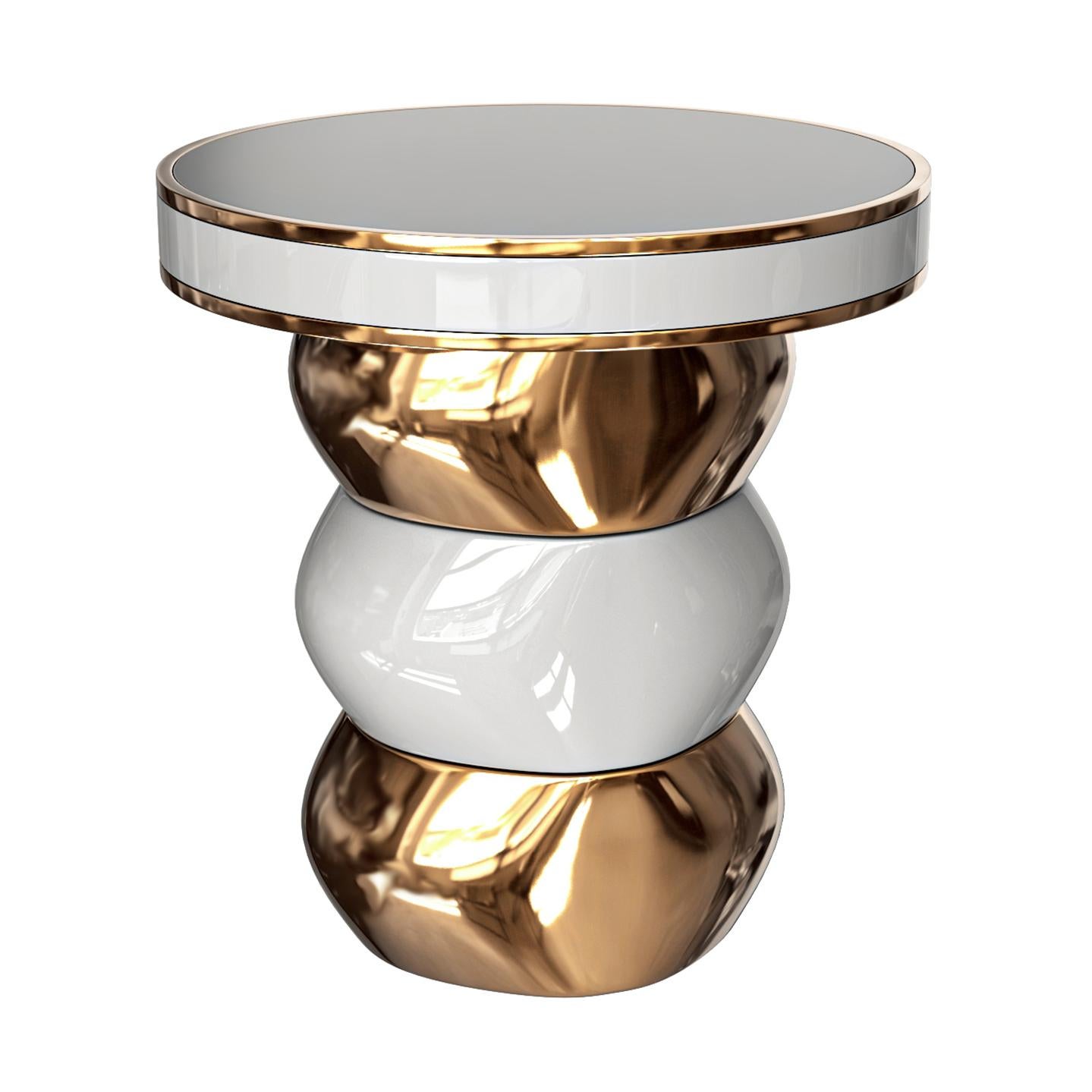 Beistelltisch „Gradino“ aus Bronze und Edelstahl, handgefertigt, Istanbul im Angebot 1
