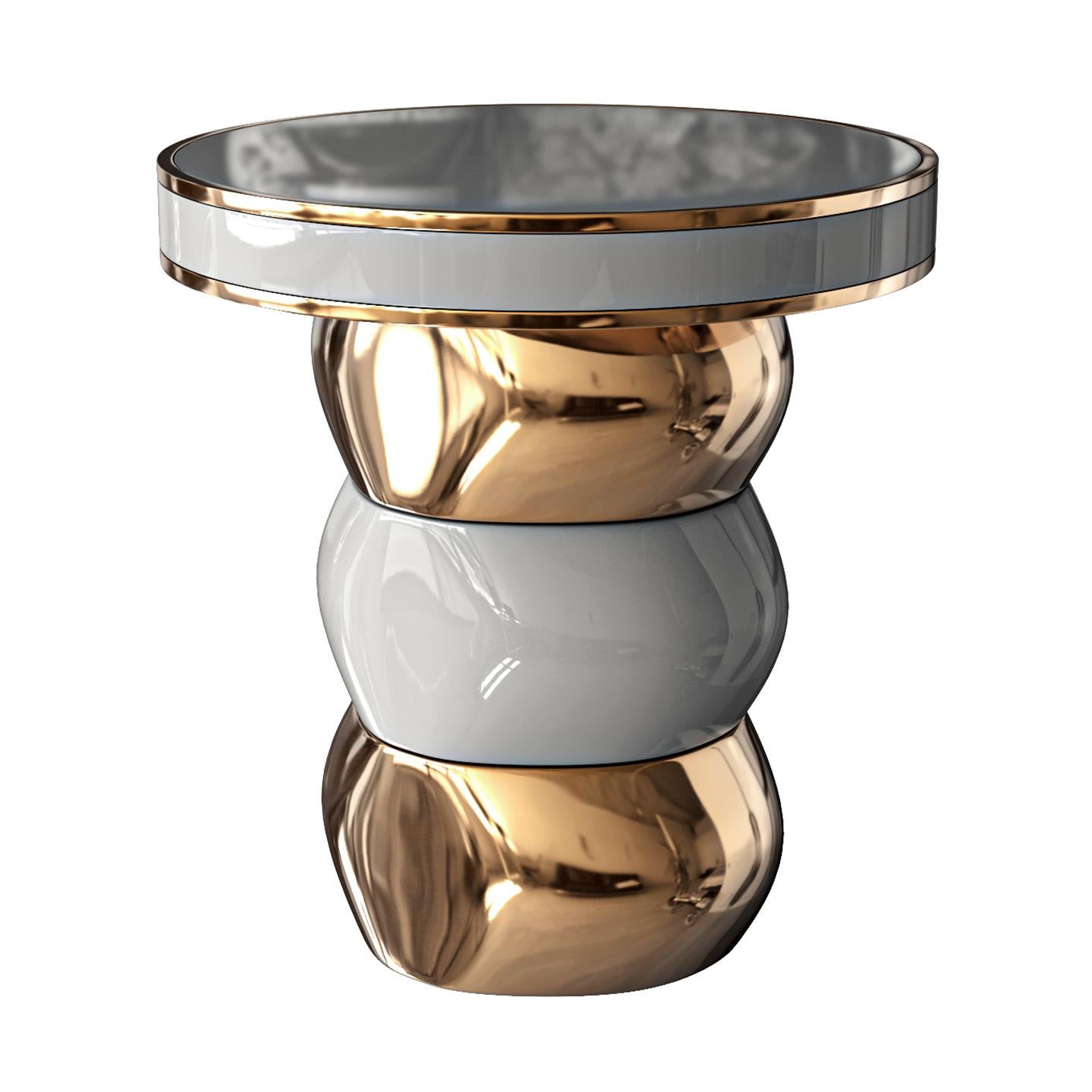 Beistelltisch „Gradino“ aus Bronze und Edelstahl, handgefertigt, Istanbul im Angebot 2