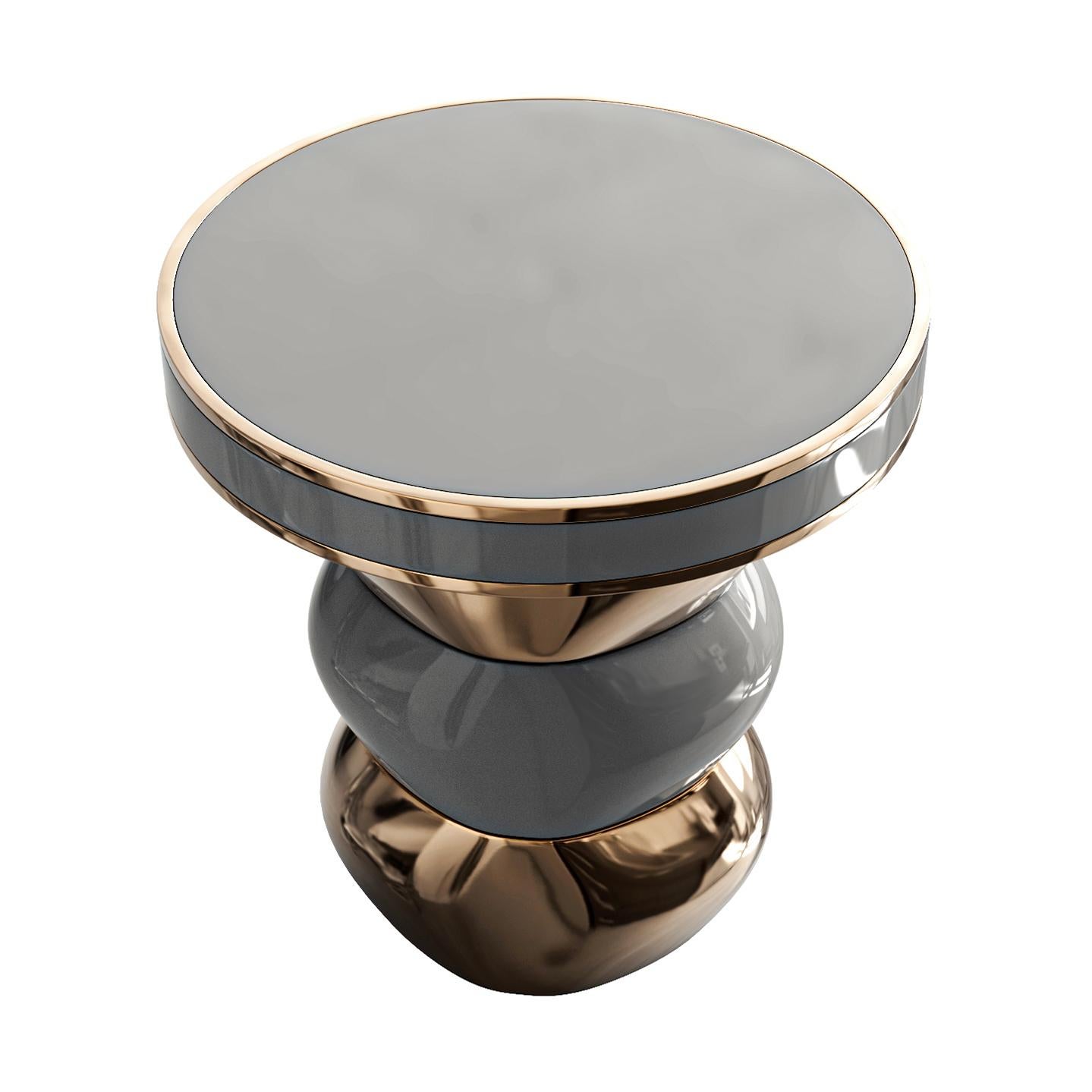 Beistelltisch „Gradino“ aus Bronze und Edelstahl, handgefertigt, Istanbul im Angebot 3
