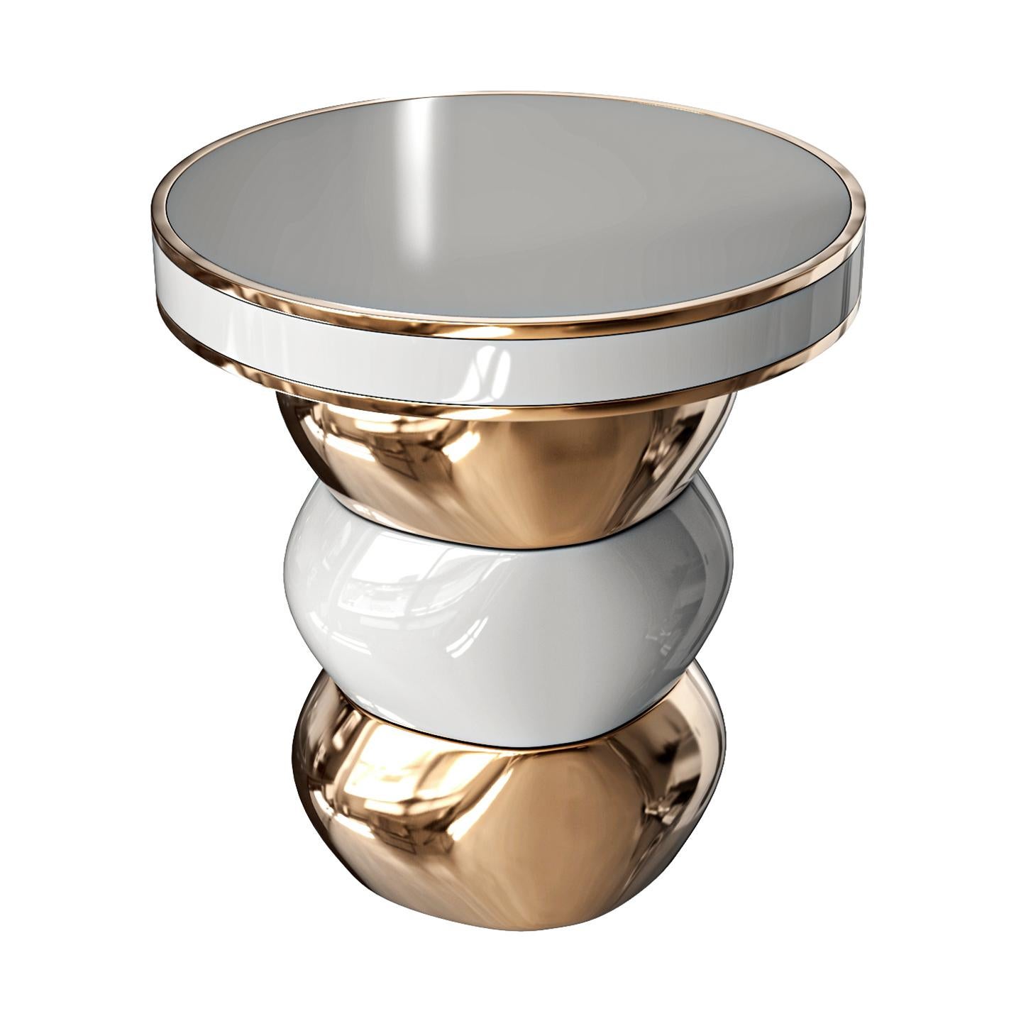 Beistelltisch „Gradino“ aus Bronze und Edelstahl, handgefertigt, Istanbul im Angebot 4