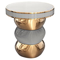 Beistelltisch „Gradino“ aus Bronze und Edelstahl, handgefertigt, Istanbul