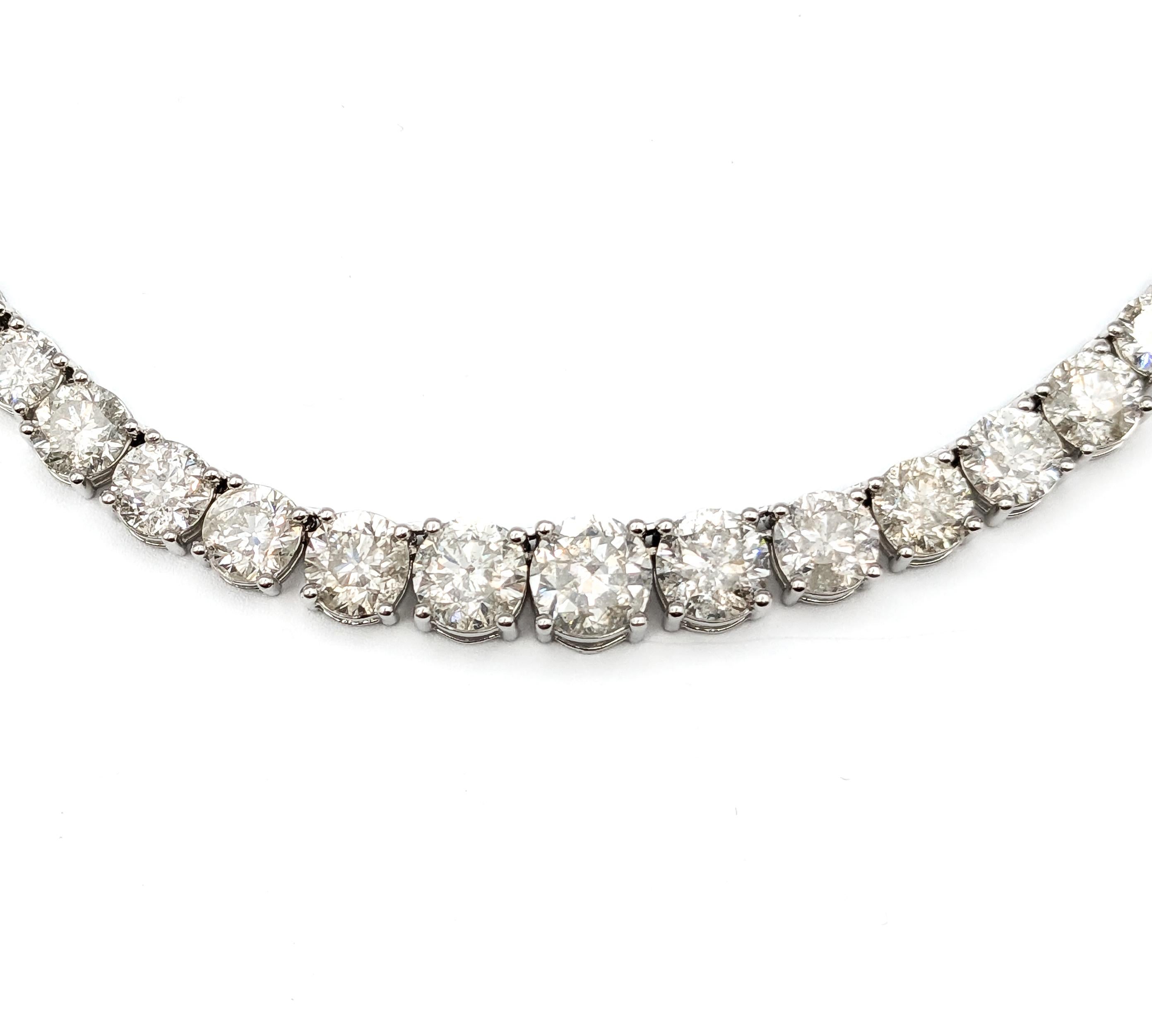 Graduated 42.60ctw Diamond Riviera Tennis Necklace in Platinum 4