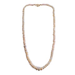 Graduated Australian Lightning Ridge Opal 18K Gold Diamond Necklace