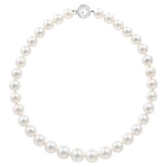 Graduated Australian Pearl Necklace with 14K Diamond White Gold Clasp