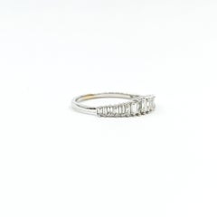 Graduated Baguette Diamond Band Ring in 14k white gold