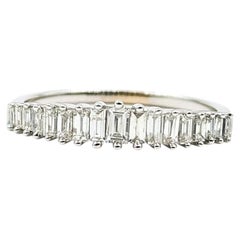 Graduated Baguette Diamond Band Ring in 14k white gold