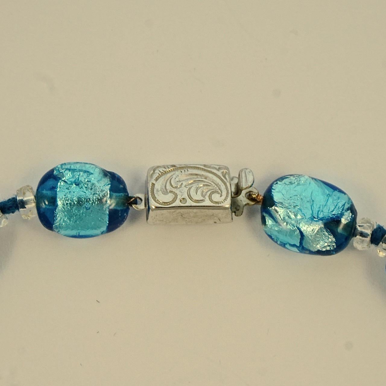 blue glass bead necklace