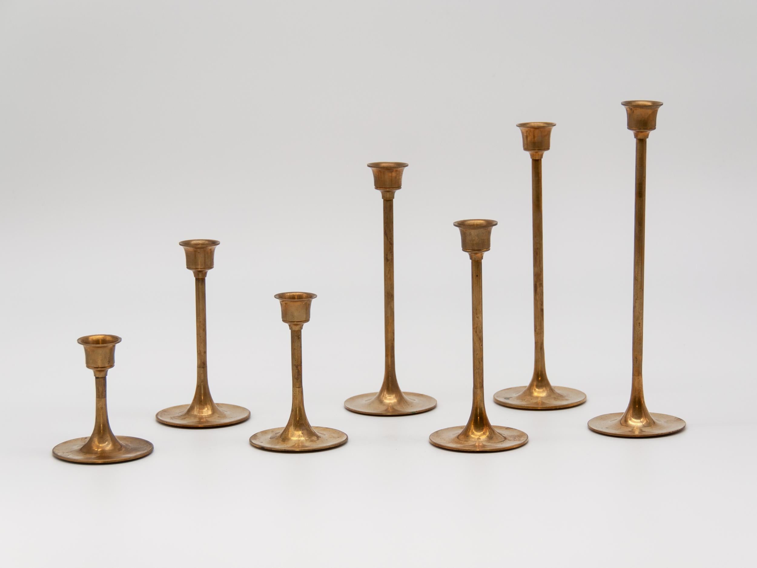 American Graduated Brass Candlesticks