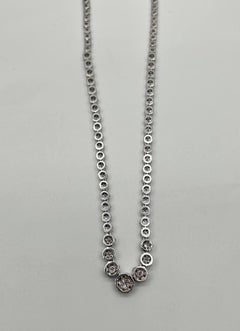 Graduated Brilliant Diamond Cluster Bib White Gold Classic Statement Necklace