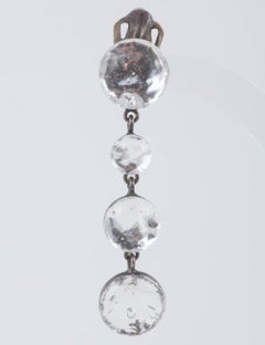 Graduated clear enamel drop earrings, Jacques Gautier, c2000