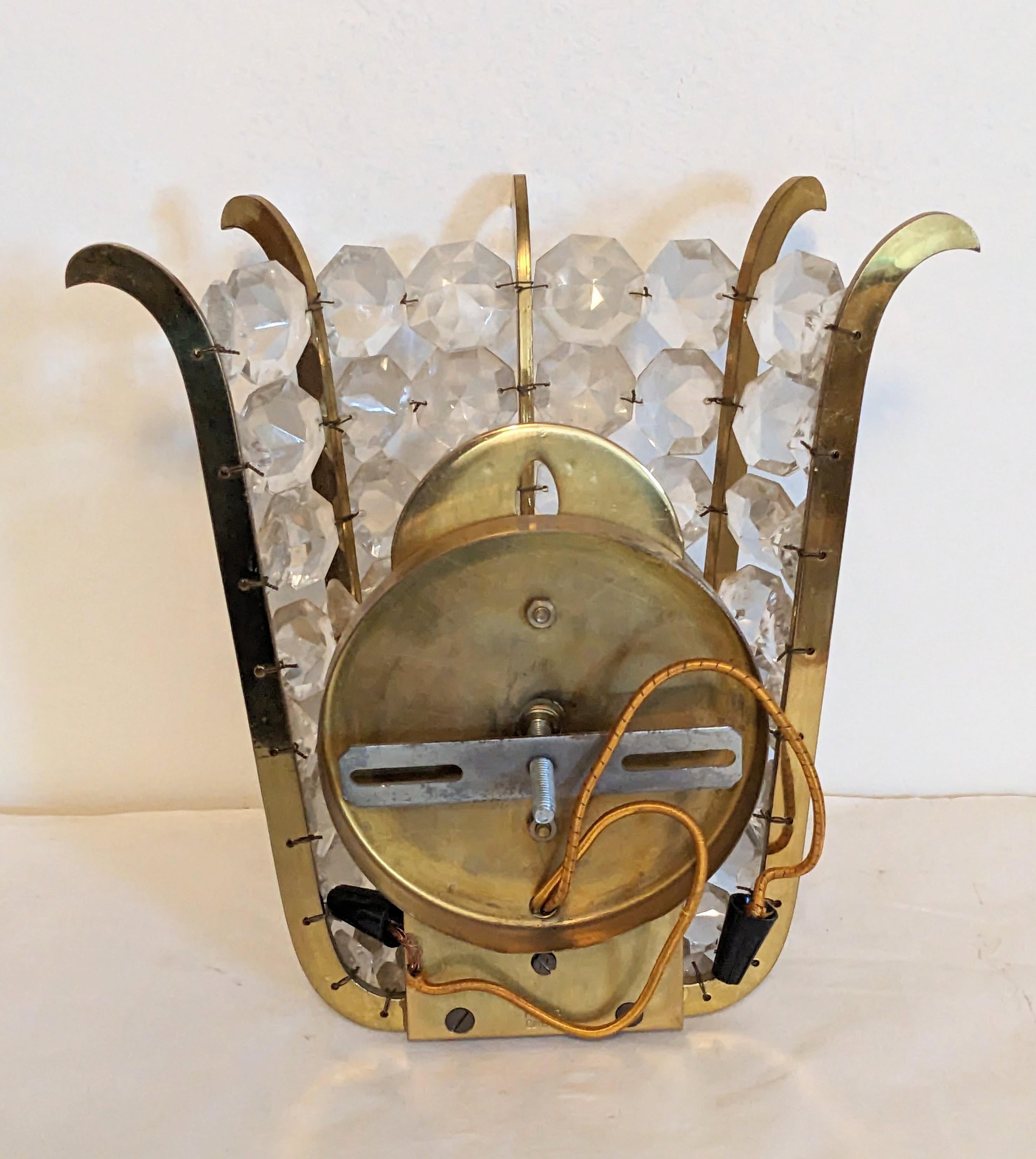 Graduated Crystal Sconce, Kinkeldey Germany For Sale 1