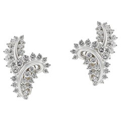 Graduated Diamond and Platinum Earrings