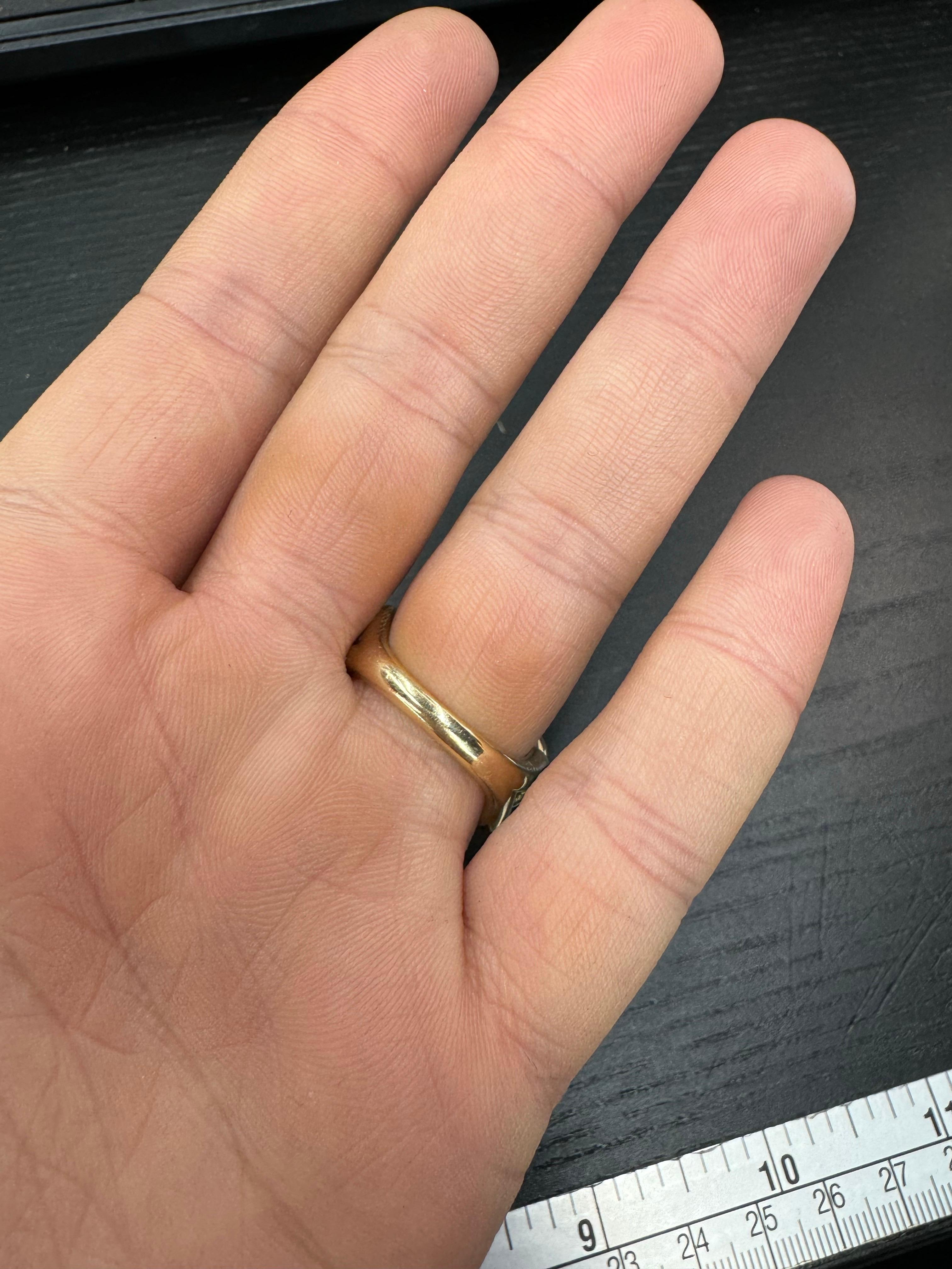 Graduated Diamond Cuban Link Ring 0.52 Carats 14 Karat Yellow Gold G VS1-VS2 For Sale 2
