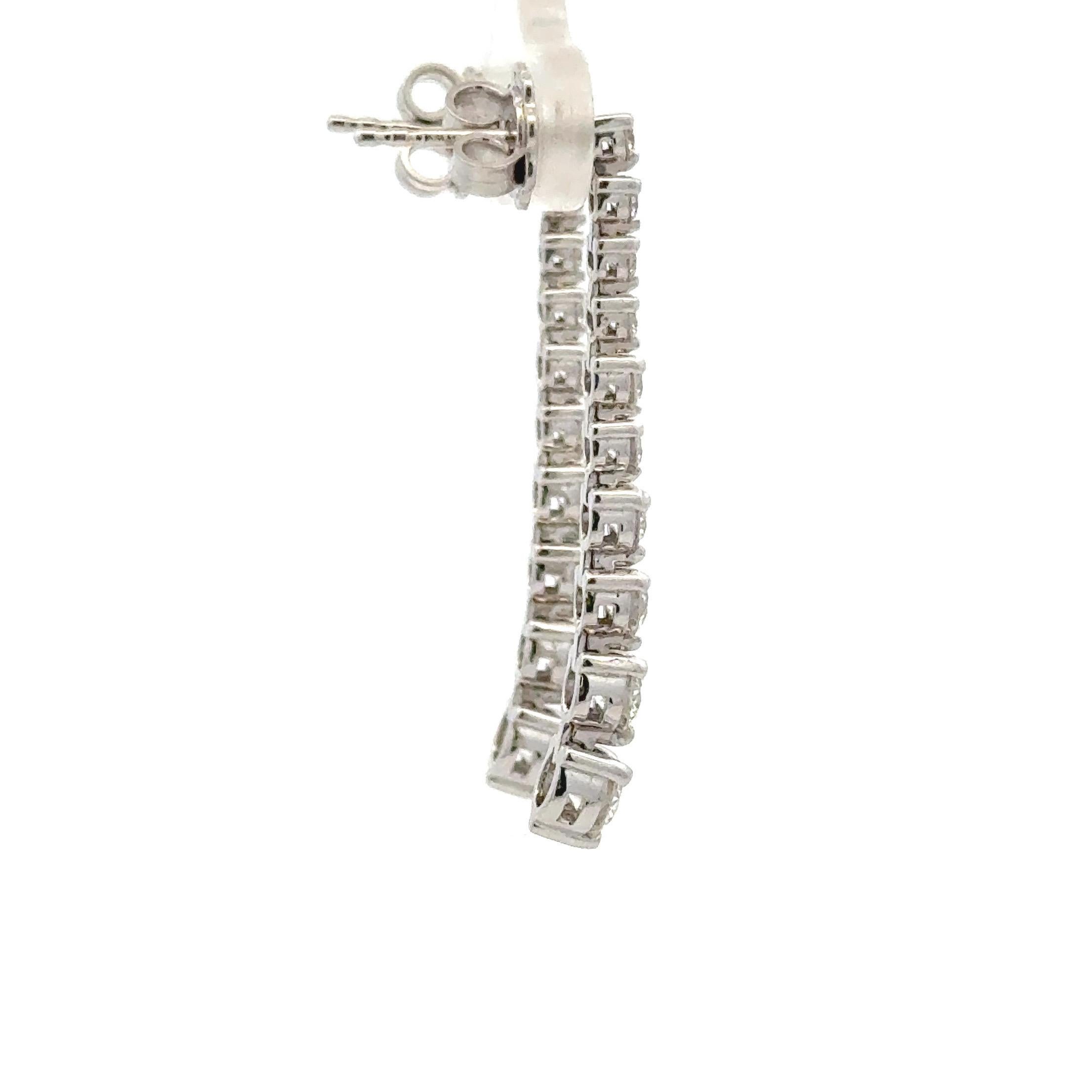 Pendientes de Gota de Diamante Graduado 2 Quilates Oro Blanco 14 Kilates G-H VS2-SI1 Contemporáneo en venta