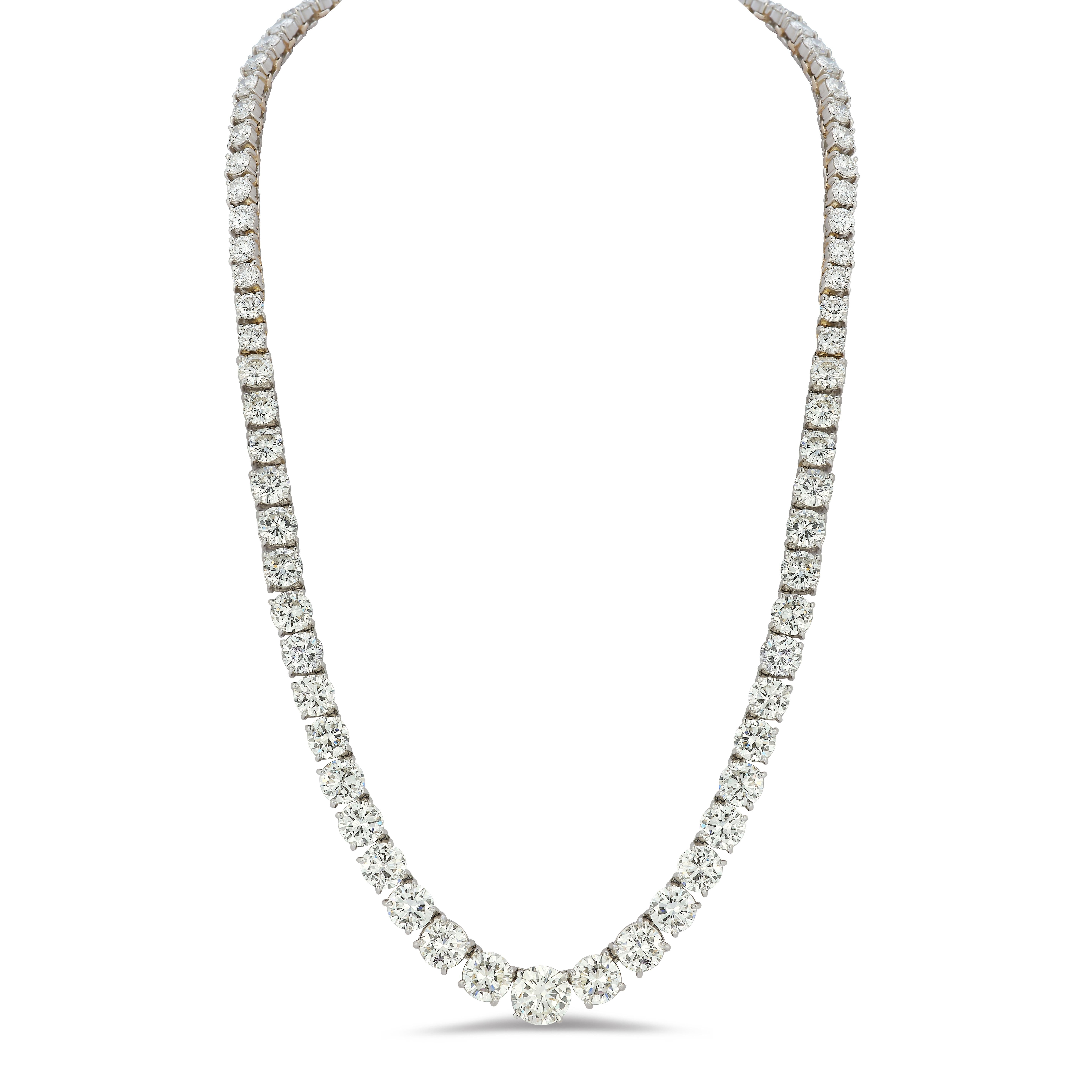 Graduierte Diamant-Rivière-Halskette im Zustand „Hervorragend“ im Angebot in New York, NY