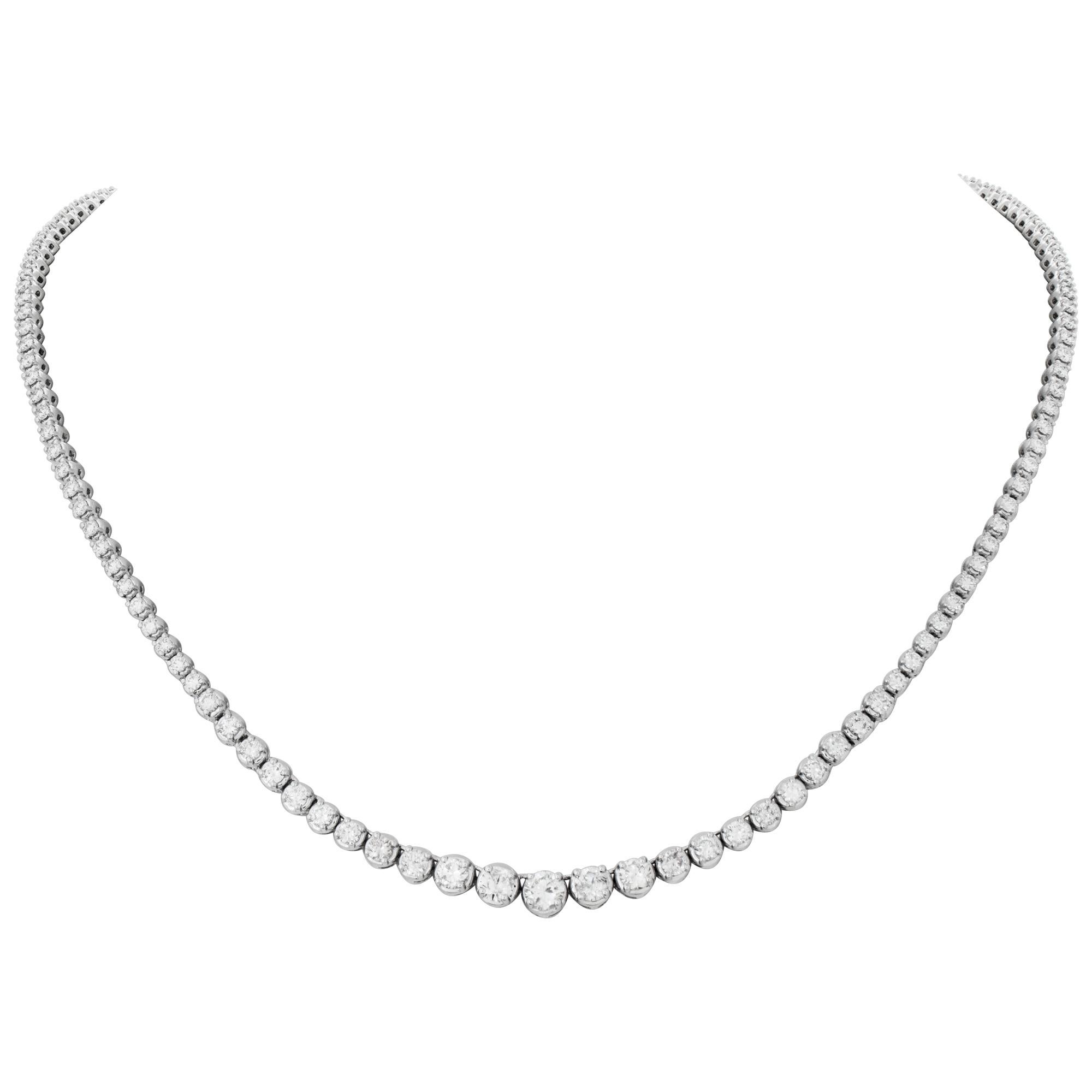 Graduated Diamond Riviere White Gold Necklace
