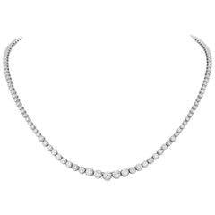 Graduated Diamond Riviere White Gold Necklace
