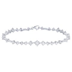 Pulsera de tenis de diamantes graduados talla redonda 3,6 quilates total Oro blanco de 18 quilates