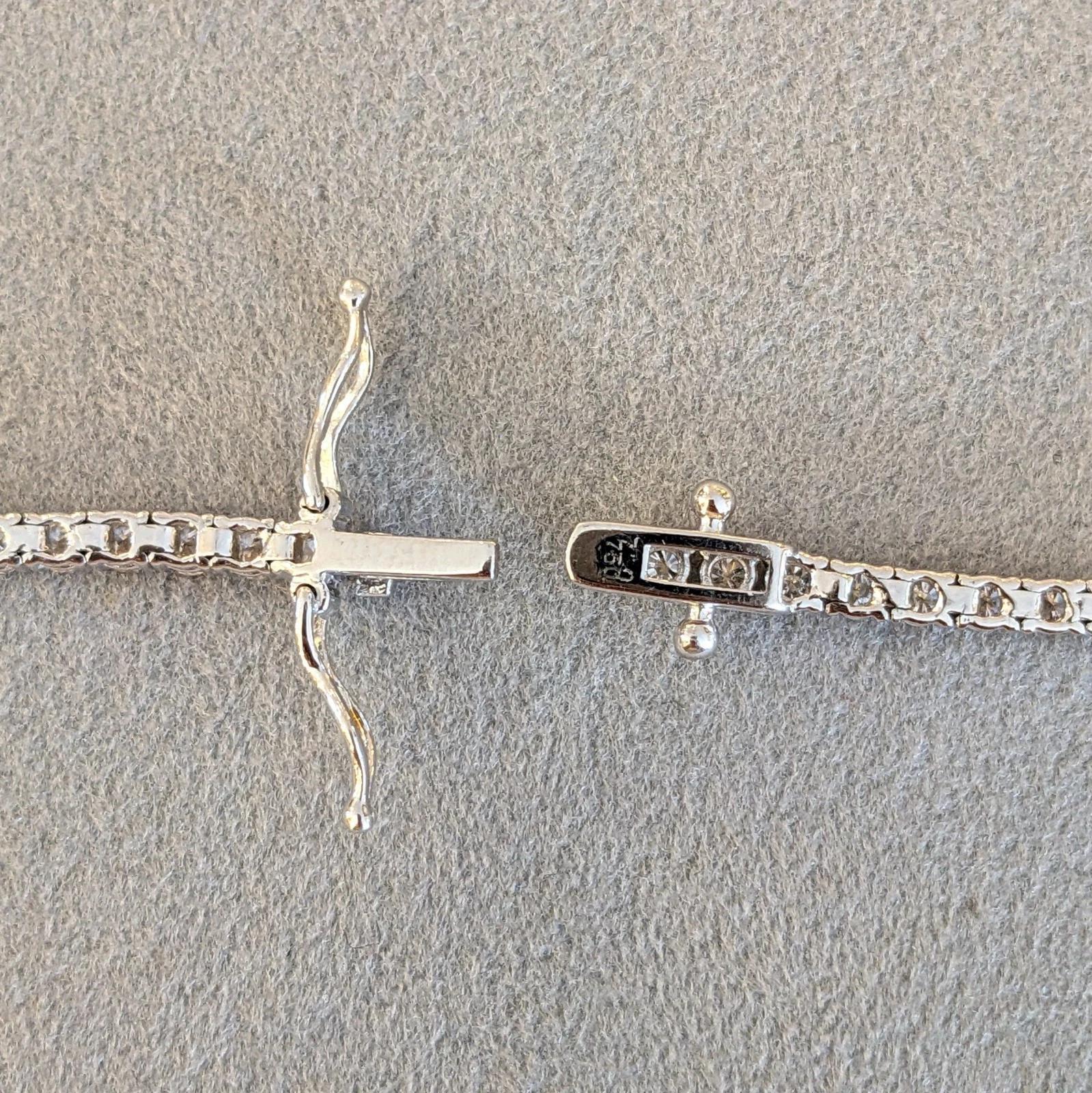 Collar de Tenis de Diamantes Graduados 8,50 cttw en Oro Blanco de 18k 3