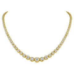 Graduated Diamond Tennis Necklace Illusion Setting